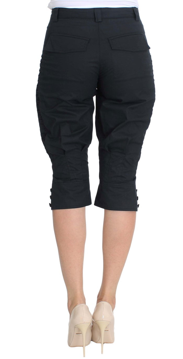 Pantaloni casual din bumbac albastru, chic, Ermanno Scervino