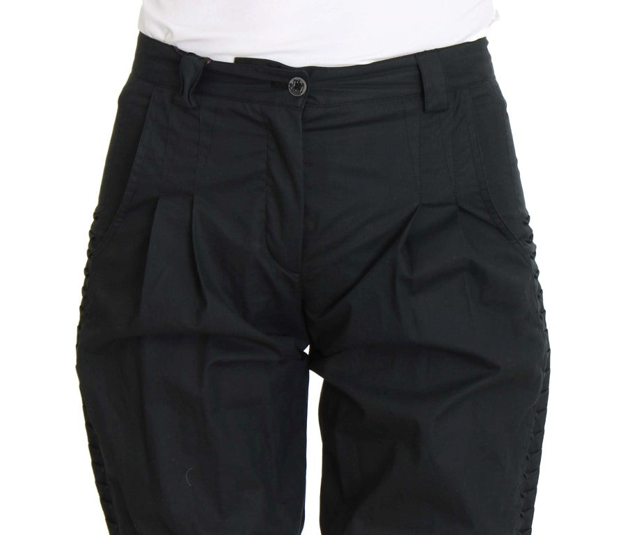 Pantaloni casual din bumbac albastru, chic, Ermanno Scervino
