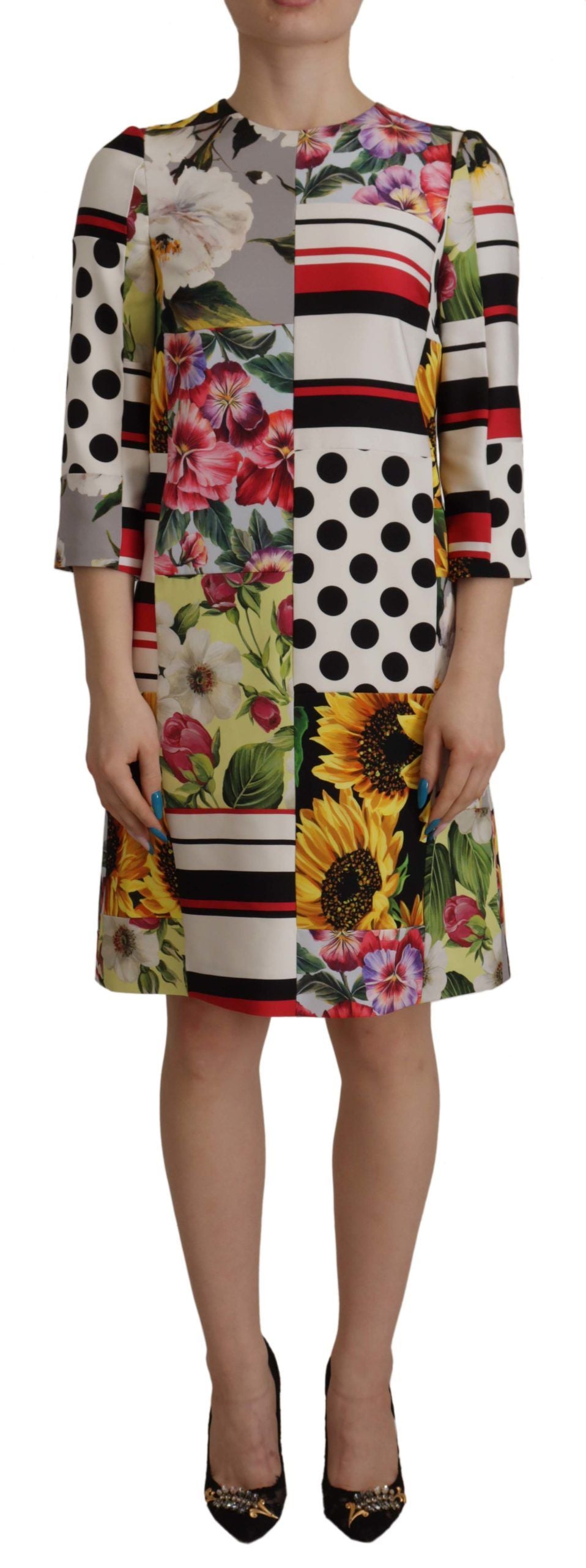 Rochie Dolce &amp; Gabbana cu imprimeu Charmeuse multicolor
