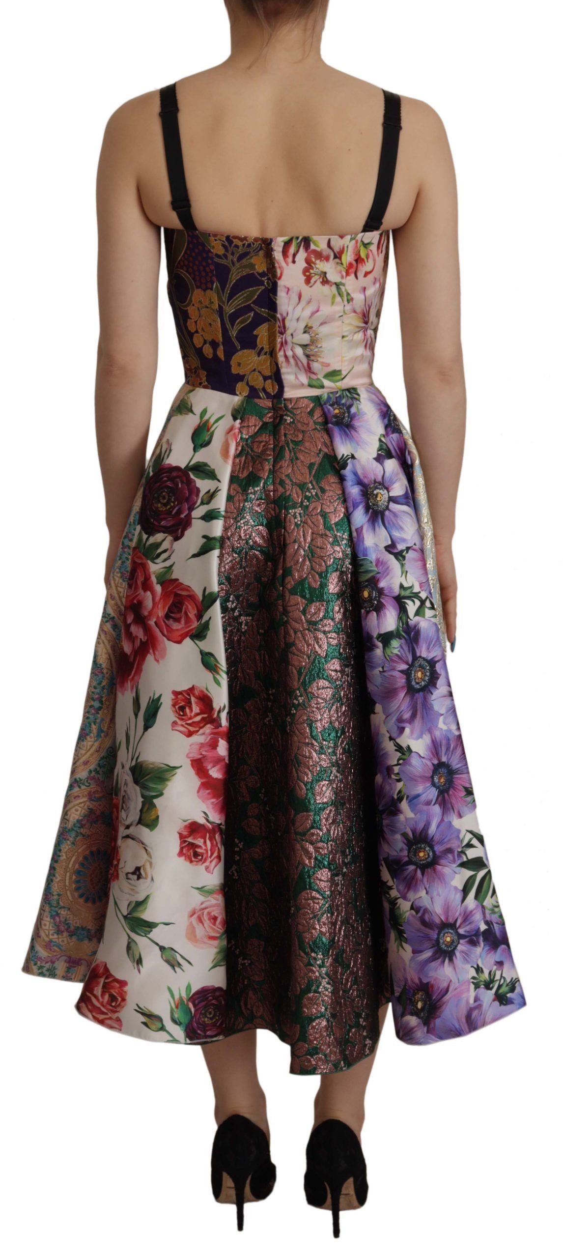 Rochie Dolce &amp; Gabbana Patchwork Elegance din amestec de mătase