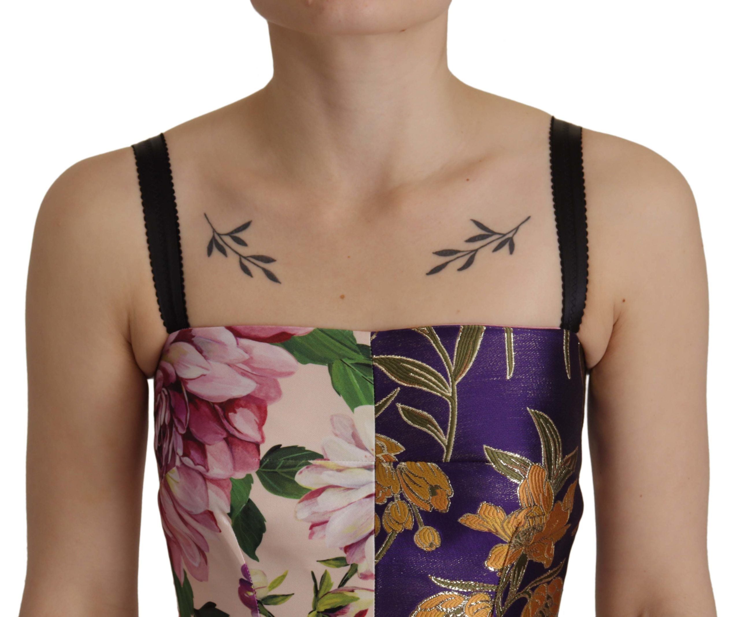 Rochie Dolce &amp; Gabbana Patchwork Elegance din amestec de mătase