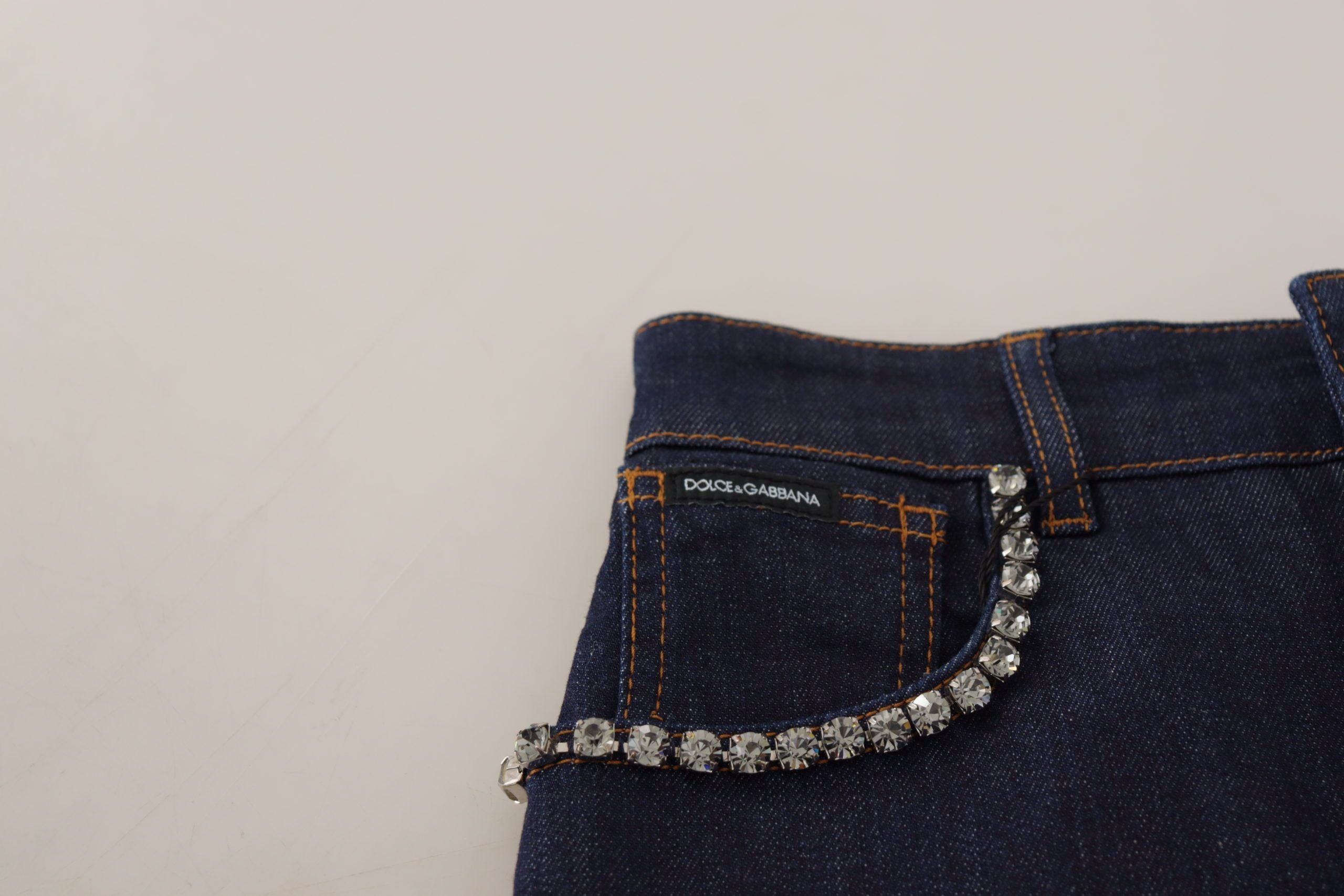 Pantaloni scurți Dolce &amp; Gabbana Chic cu talie înaltă și detalii cu cristale