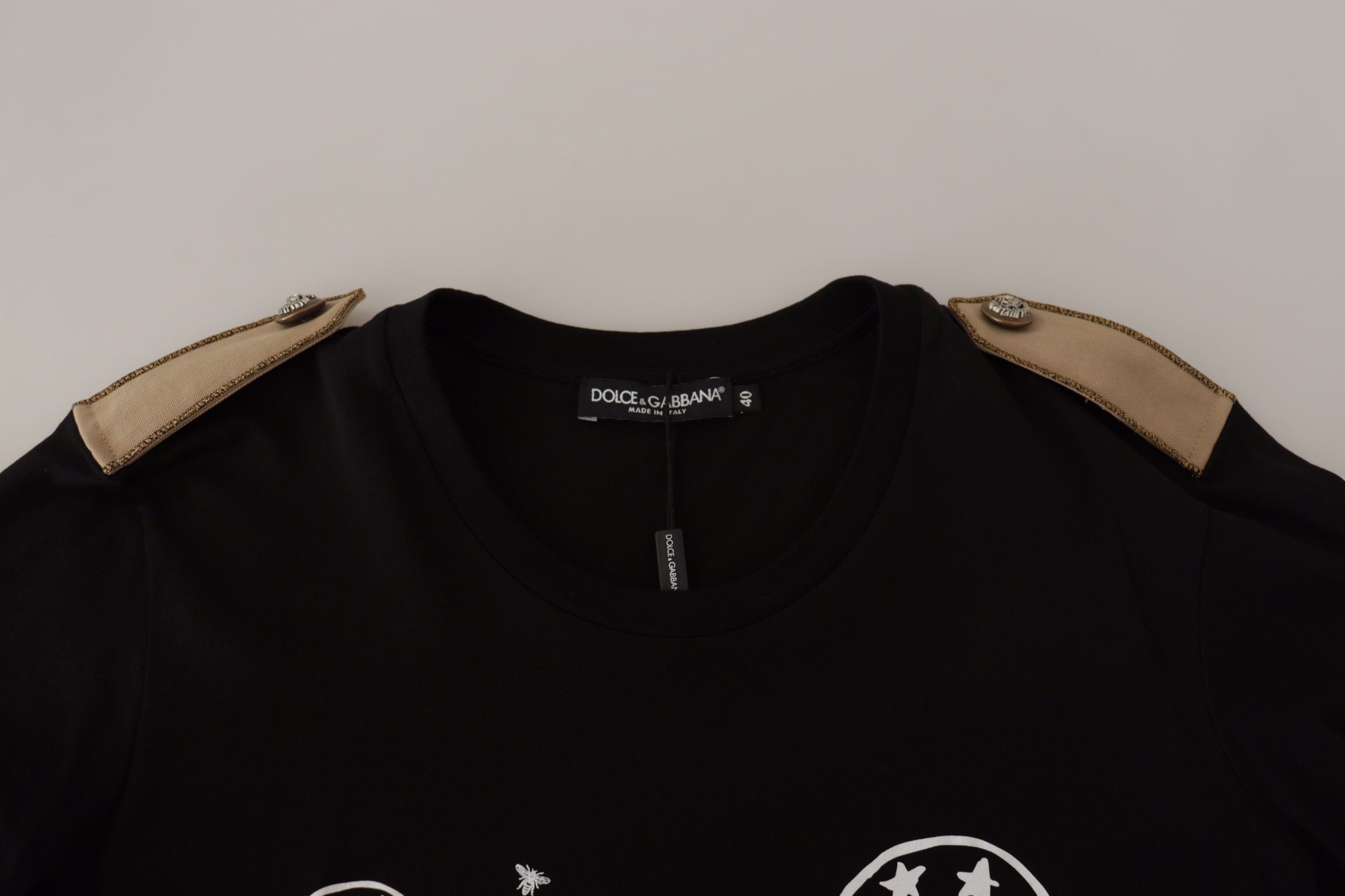 Tricou Dolce &amp; Gabbana Chic Black Logo din bumbac pentru femei