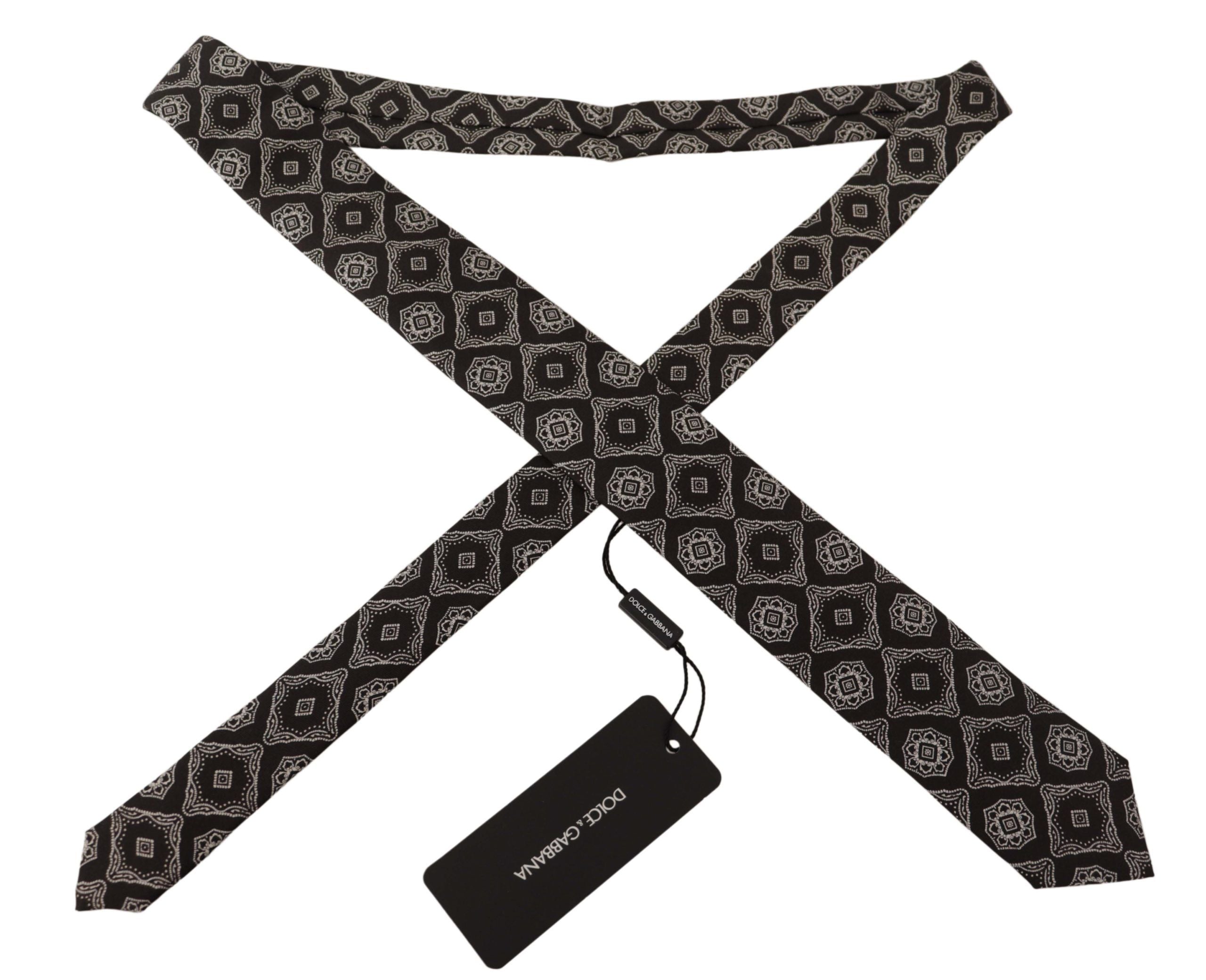 Papion elegant geometric din mătase Dolce &amp; Gabbana