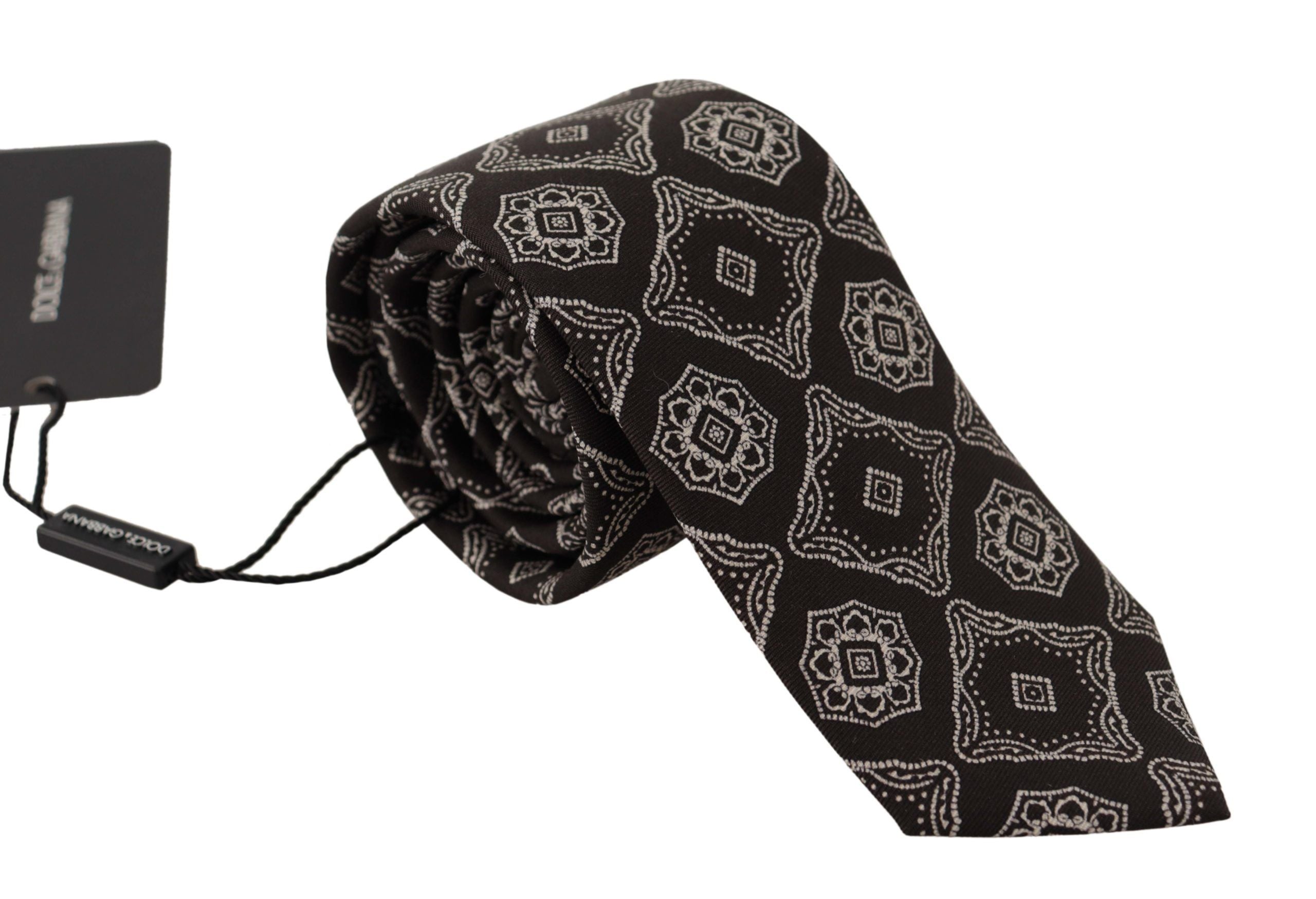 Papion elegant geometric din mătase Dolce &amp; Gabbana