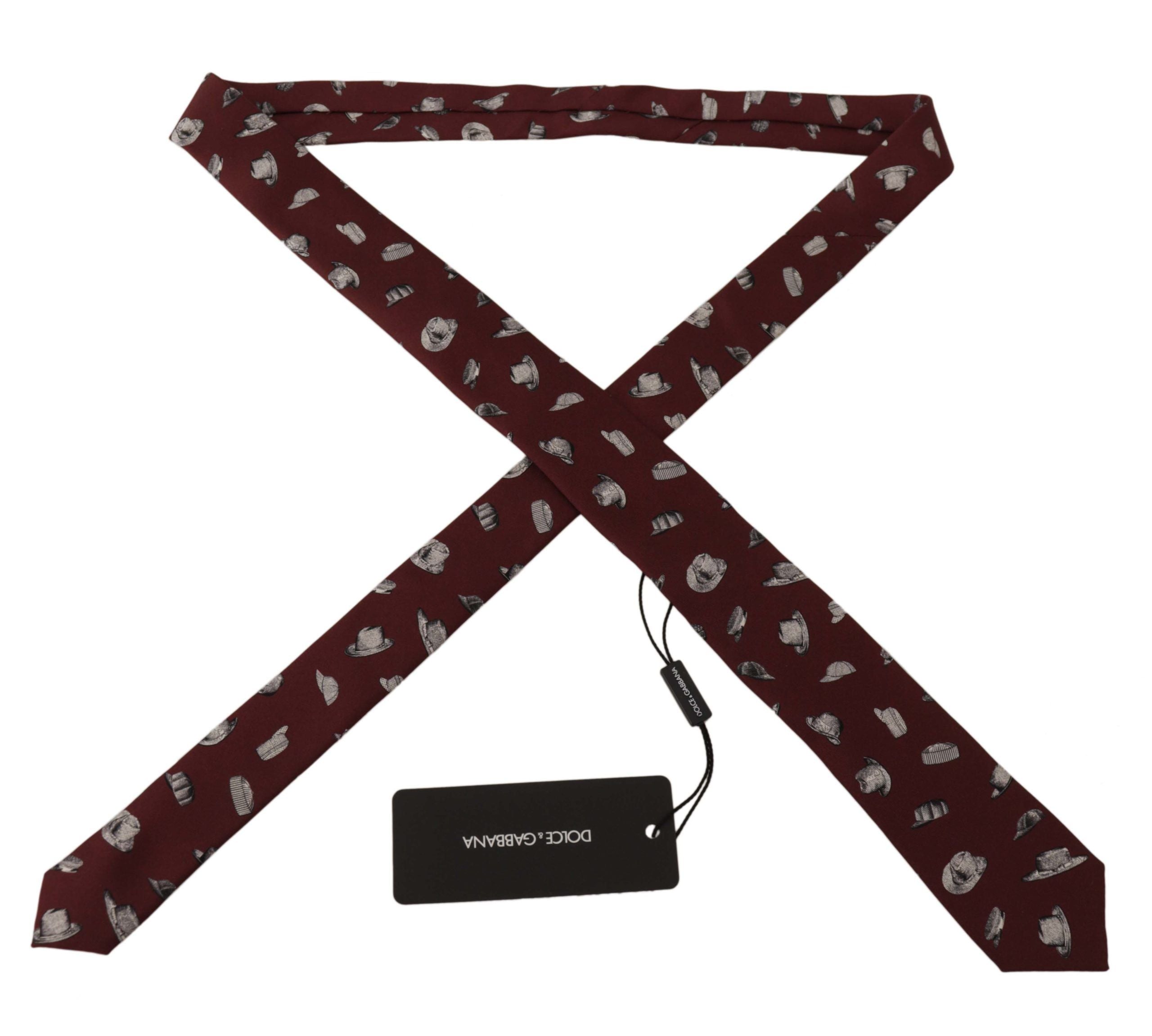 Cravată de mătase Dolce &amp; Gabbana Maroon Elegance