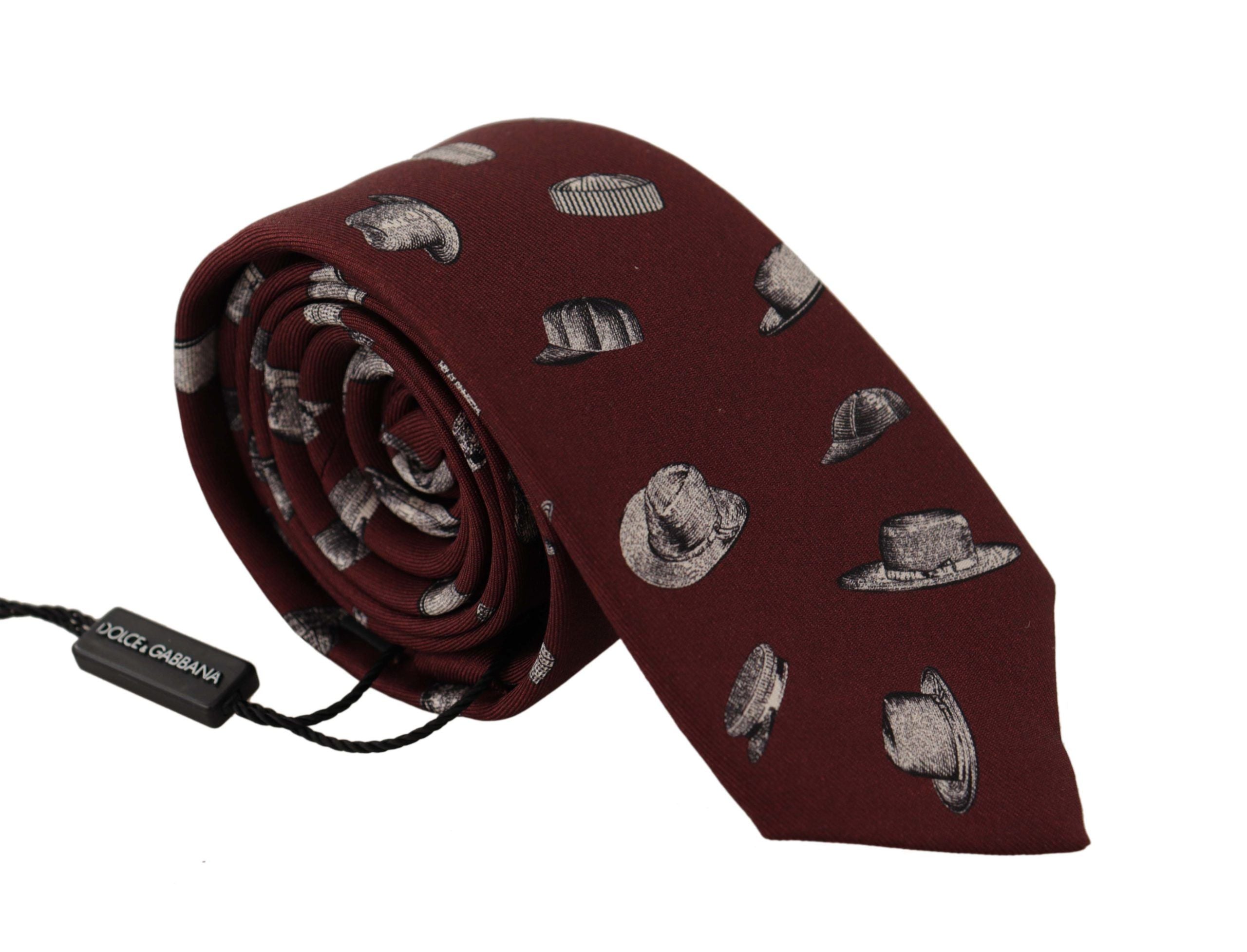 Cravată de mătase Dolce &amp; Gabbana Maroon Elegance