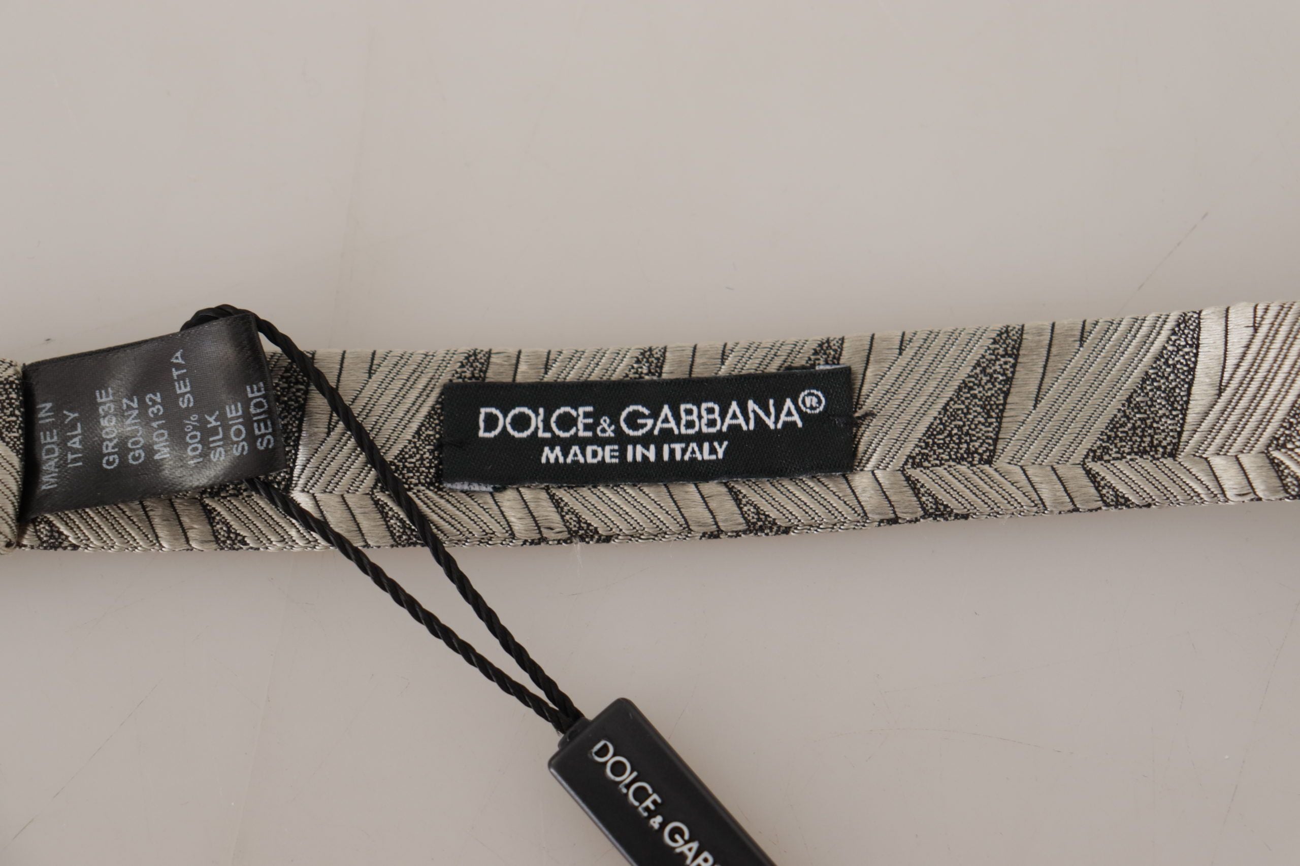 Papion elegant din mătase gri Dolce &amp; Gabbana