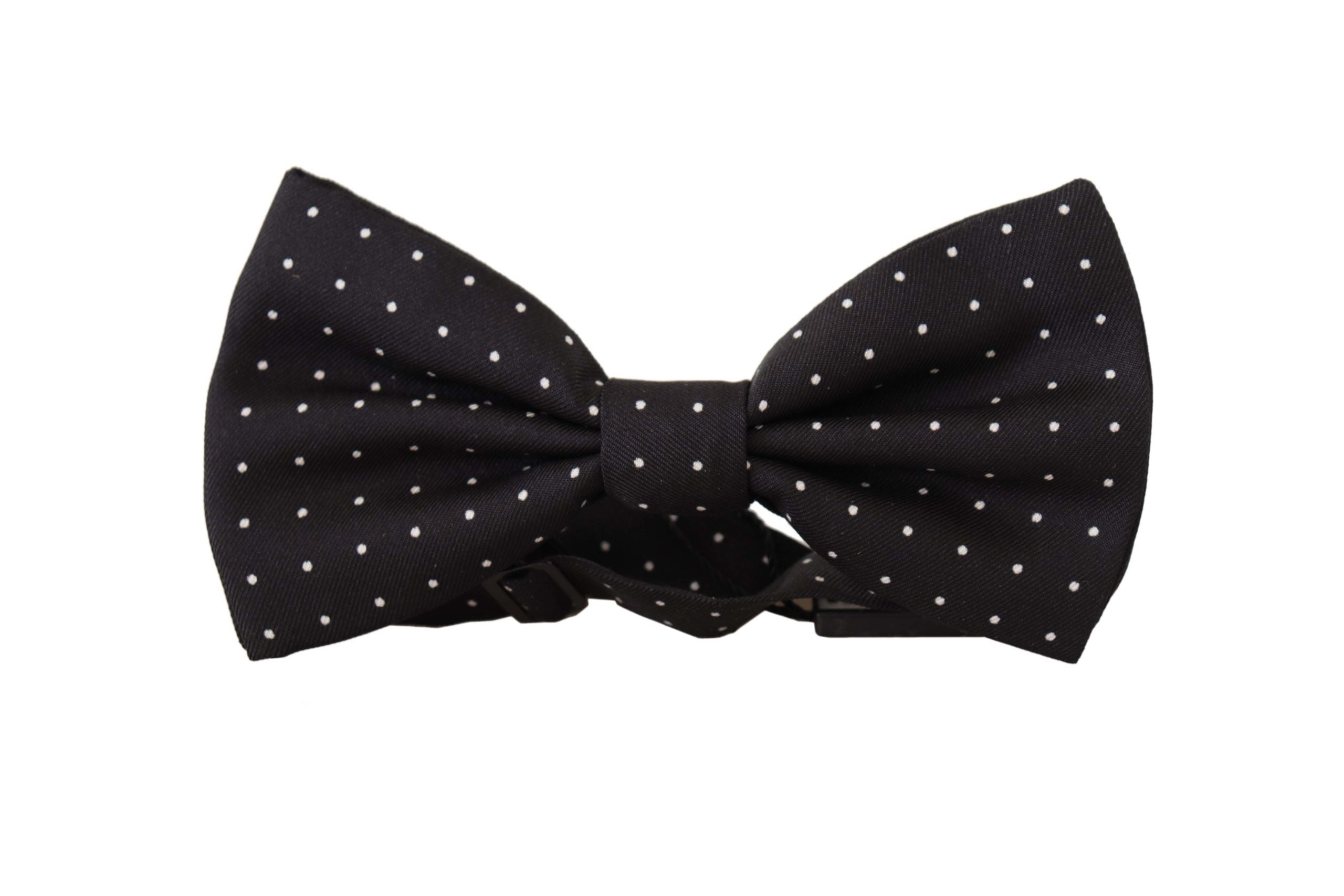 Papion elegant din mătase cu buline negre Dolce &amp; Gabbana