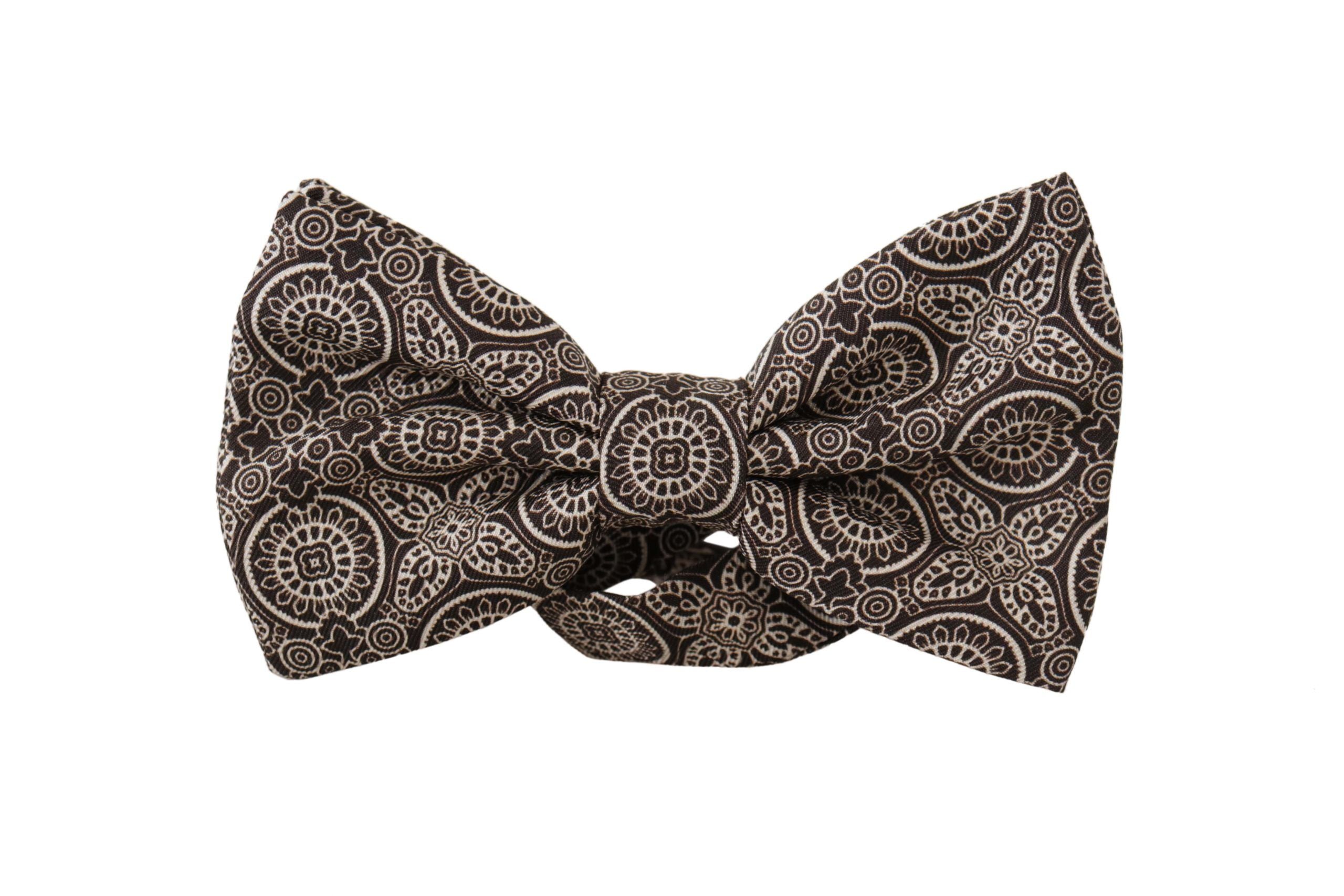 Papion elegant din mătase alb-negru Dolce &amp; Gabbana