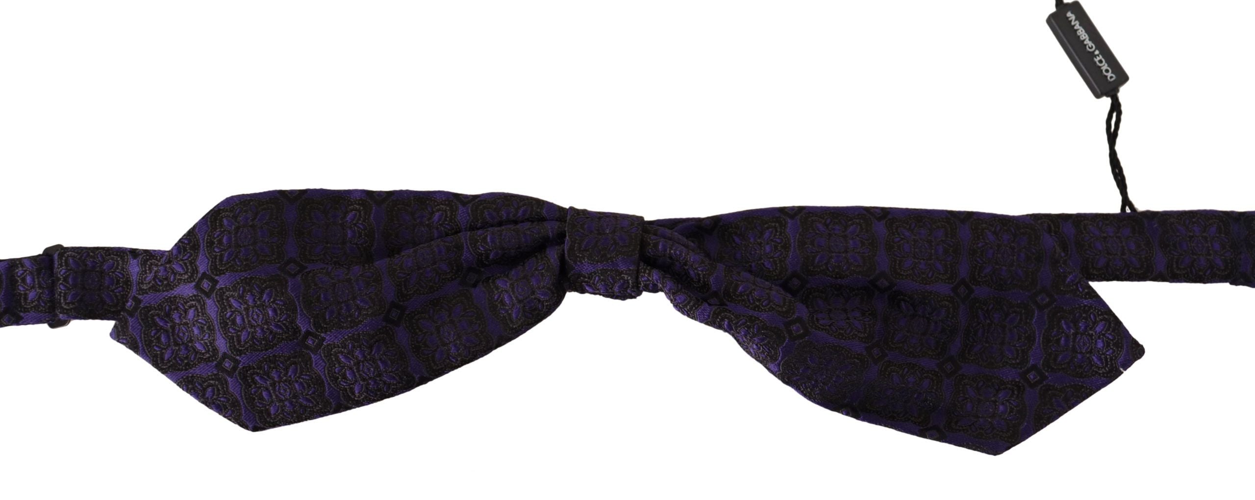 Papion elegant din mătase geometrică albastră Dolce &amp; Gabbana