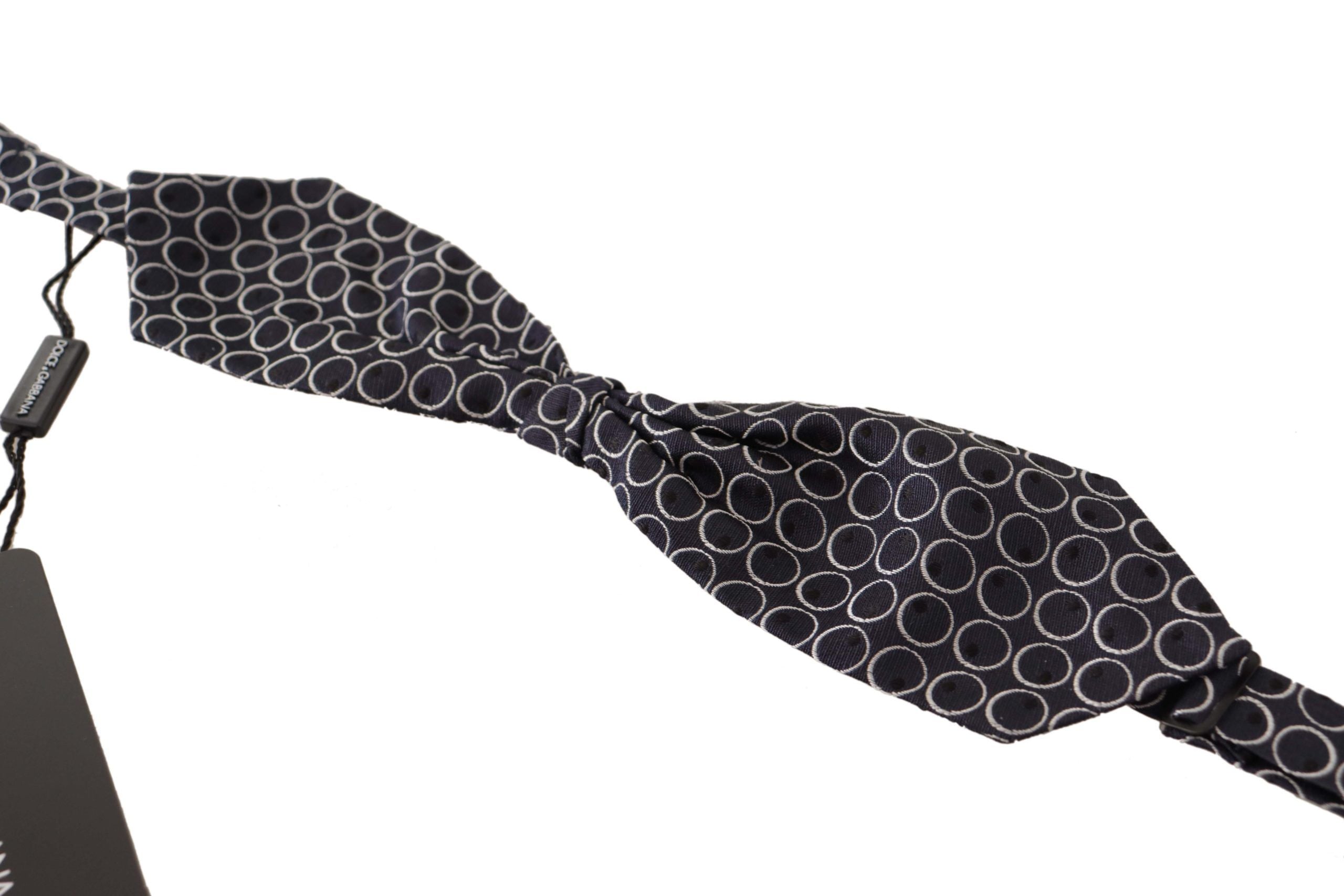 Papion elegant din mătase alb-negru Dolce &amp; Gabbana