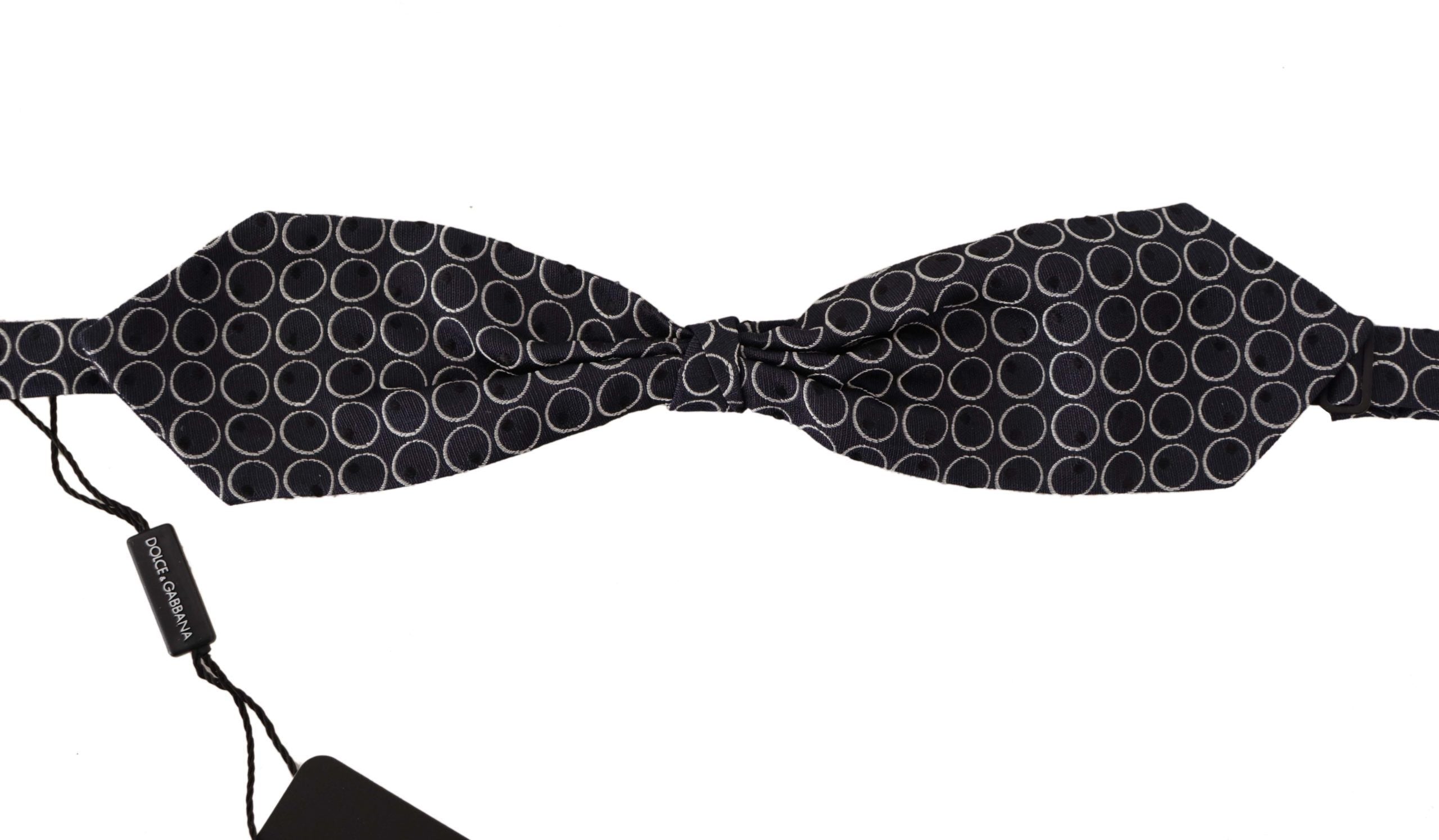 Papion elegant din mătase alb-negru Dolce &amp; Gabbana