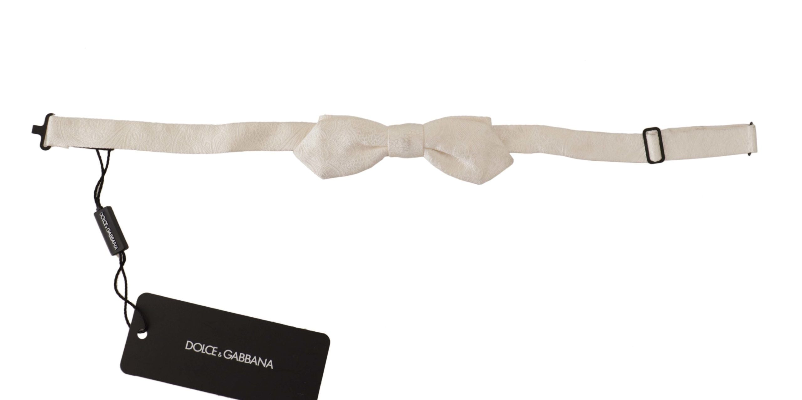 Papion elegant din mătase albă Dolce &amp; Gabbana