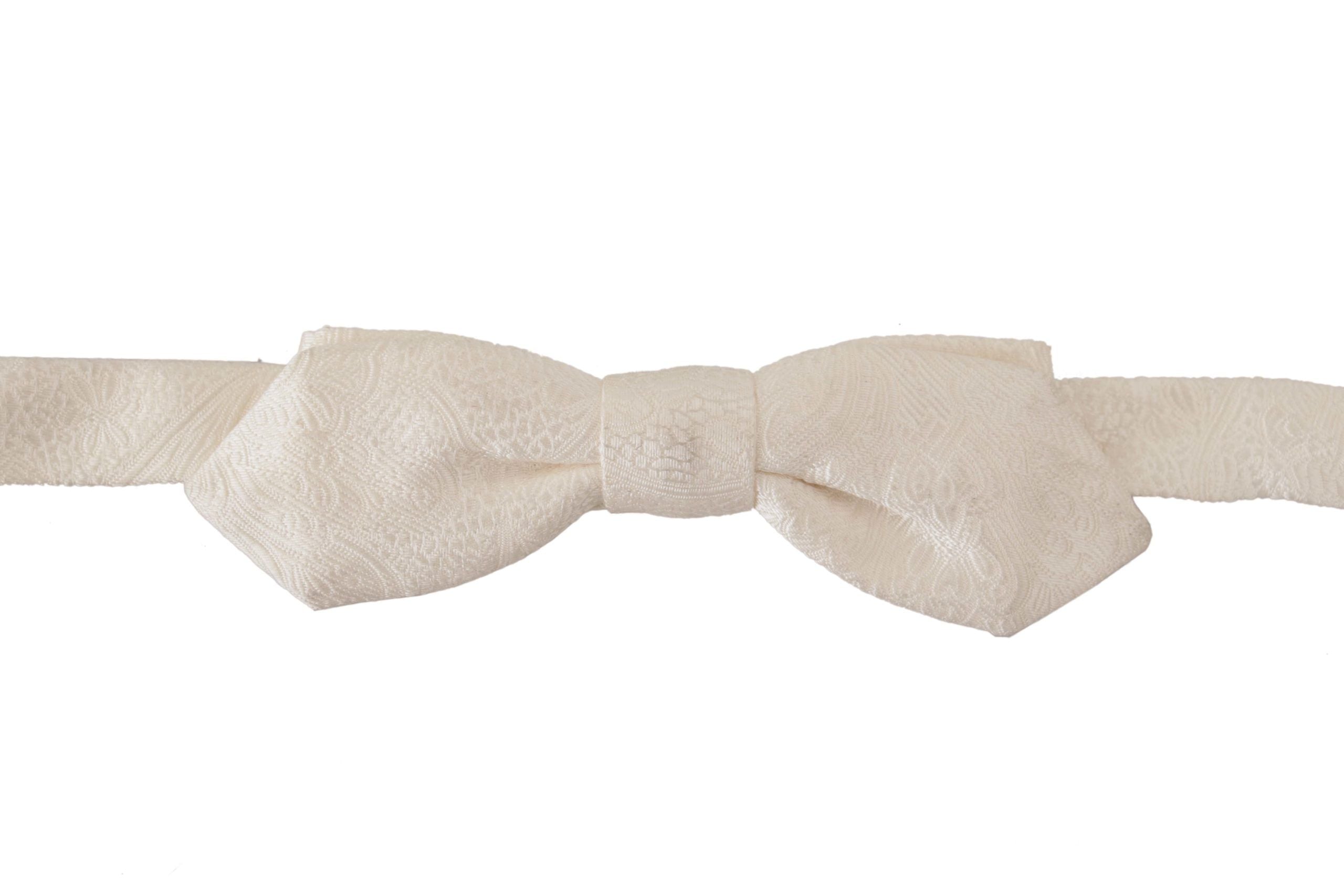 Papion elegant din mătase albă Dolce &amp; Gabbana