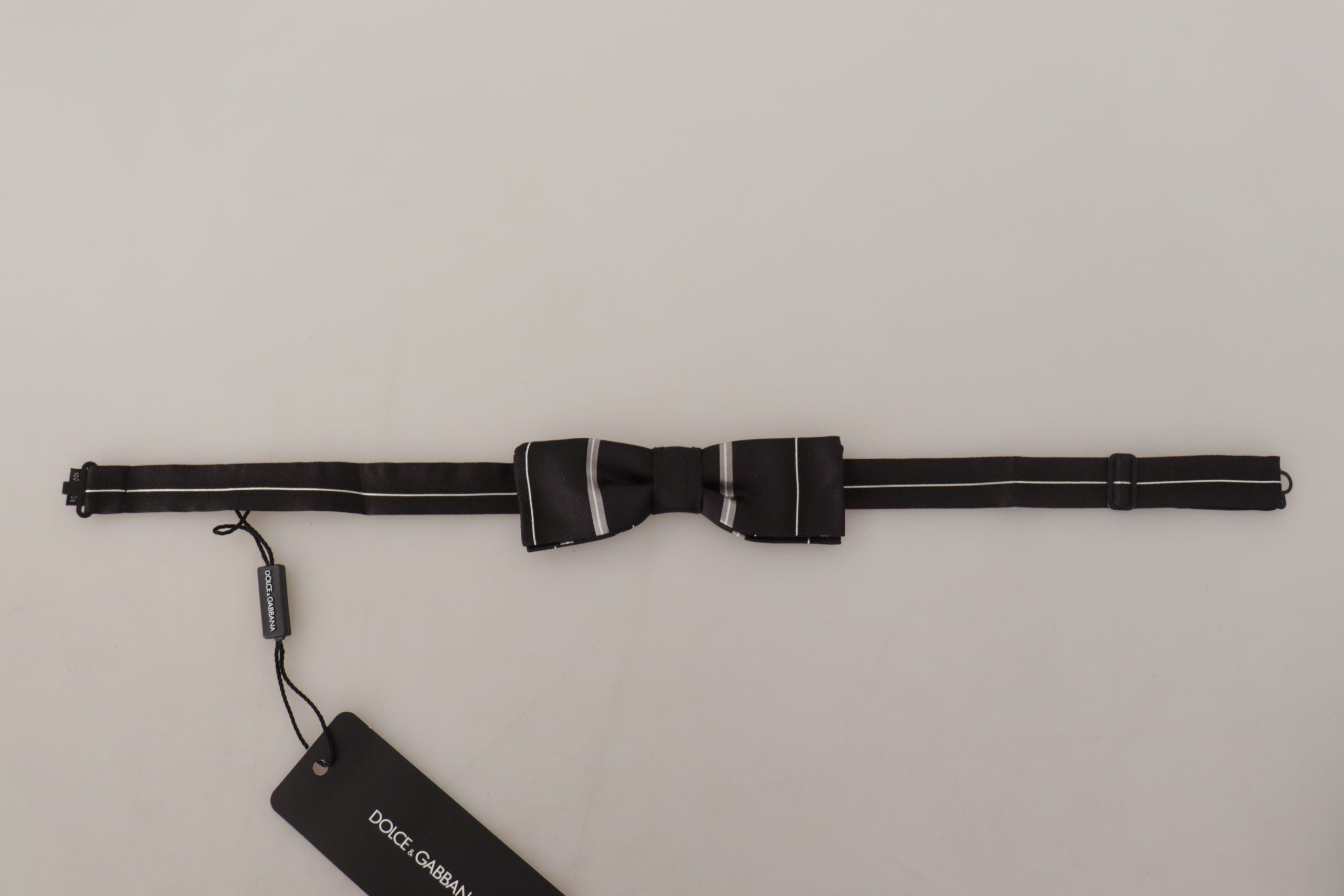 Papion elegant din mătase Dolce &amp; Gabbana, negru și gri