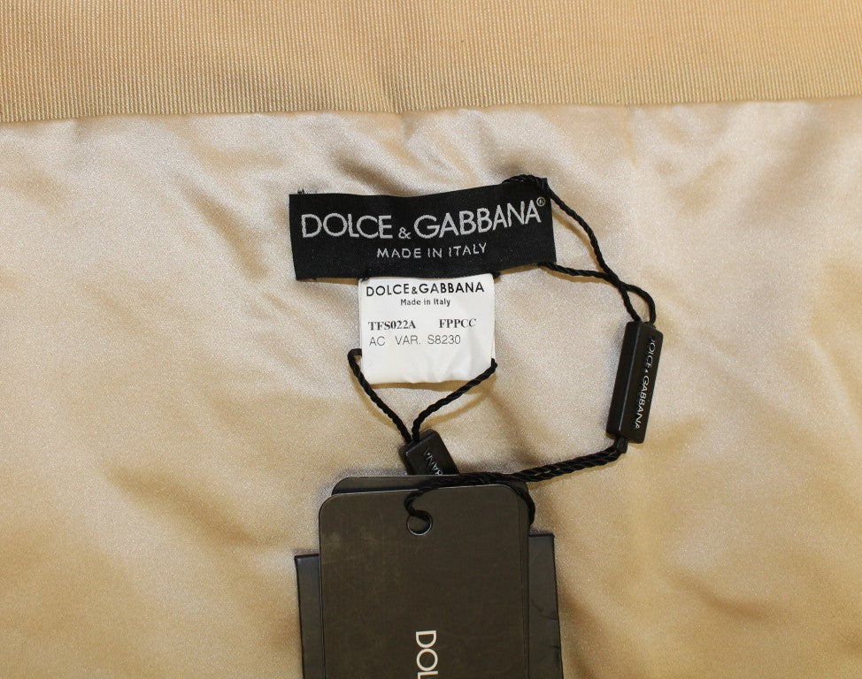 Eșarfă din blană de nurcă bej exclusivă Dolce &amp; Gabbana
