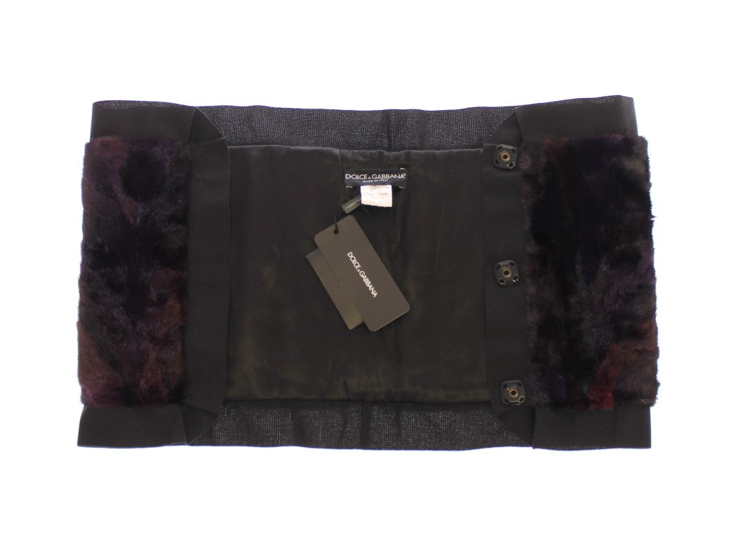Eșarfă Dolce &amp; Gabbana Exquisite Purple din blană de MINK
