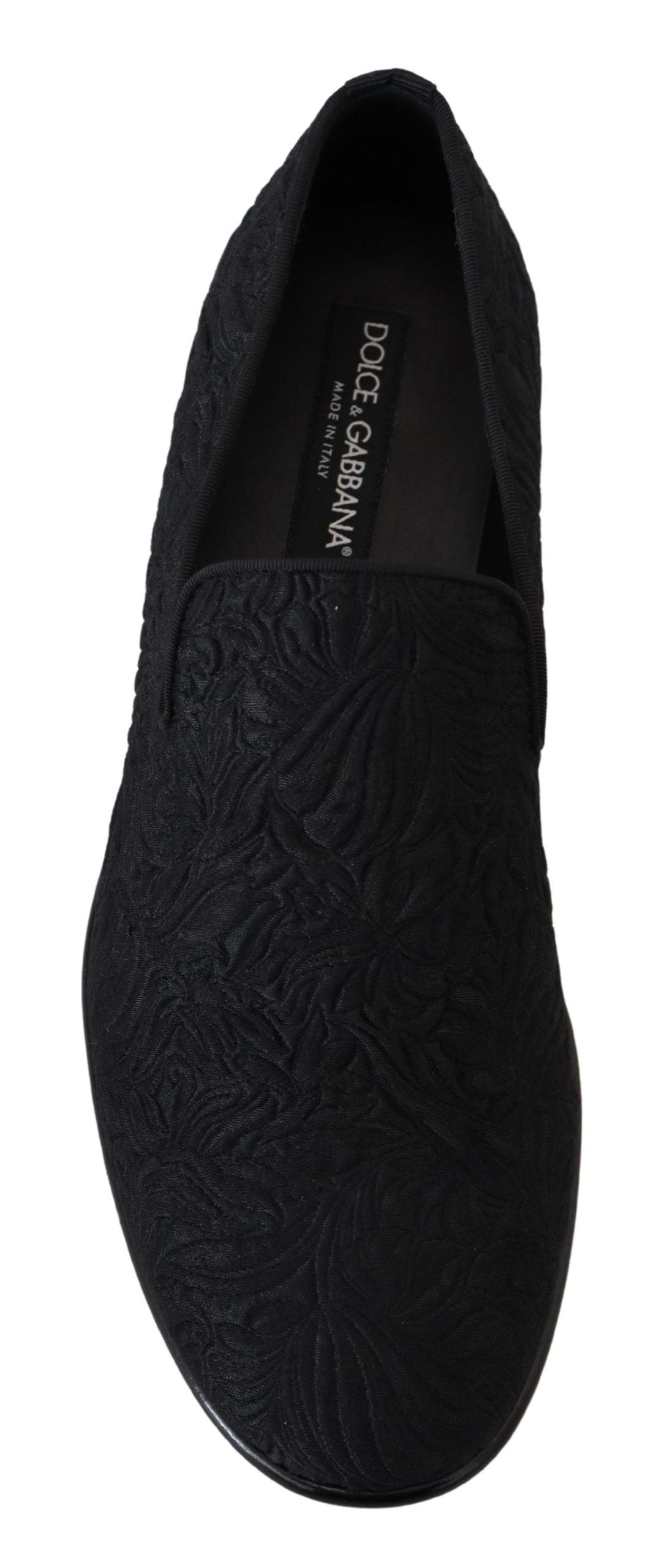 Dolce &amp; Gabbana – Elegante schwarze Jacquard-Loafer zum Hineinschlüpfen
