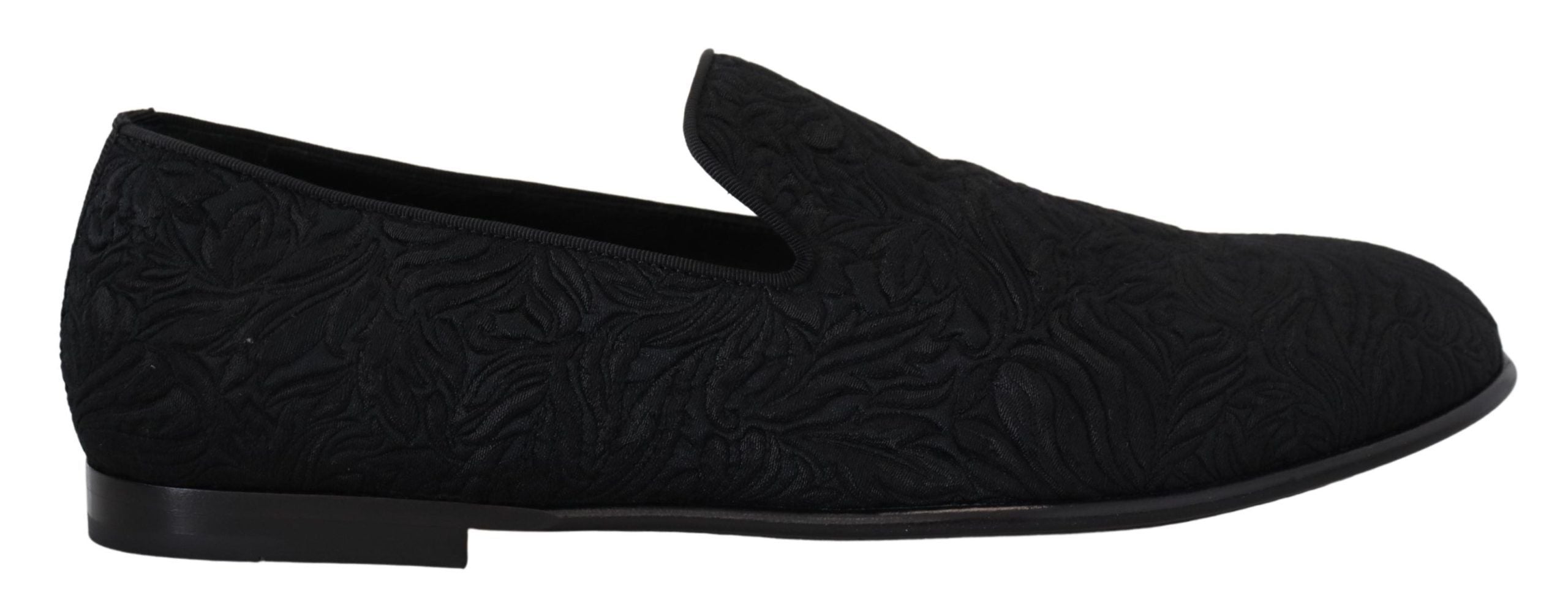 Dolce &amp; Gabbana – Elegante schwarze Jacquard-Loafer zum Hineinschlüpfen