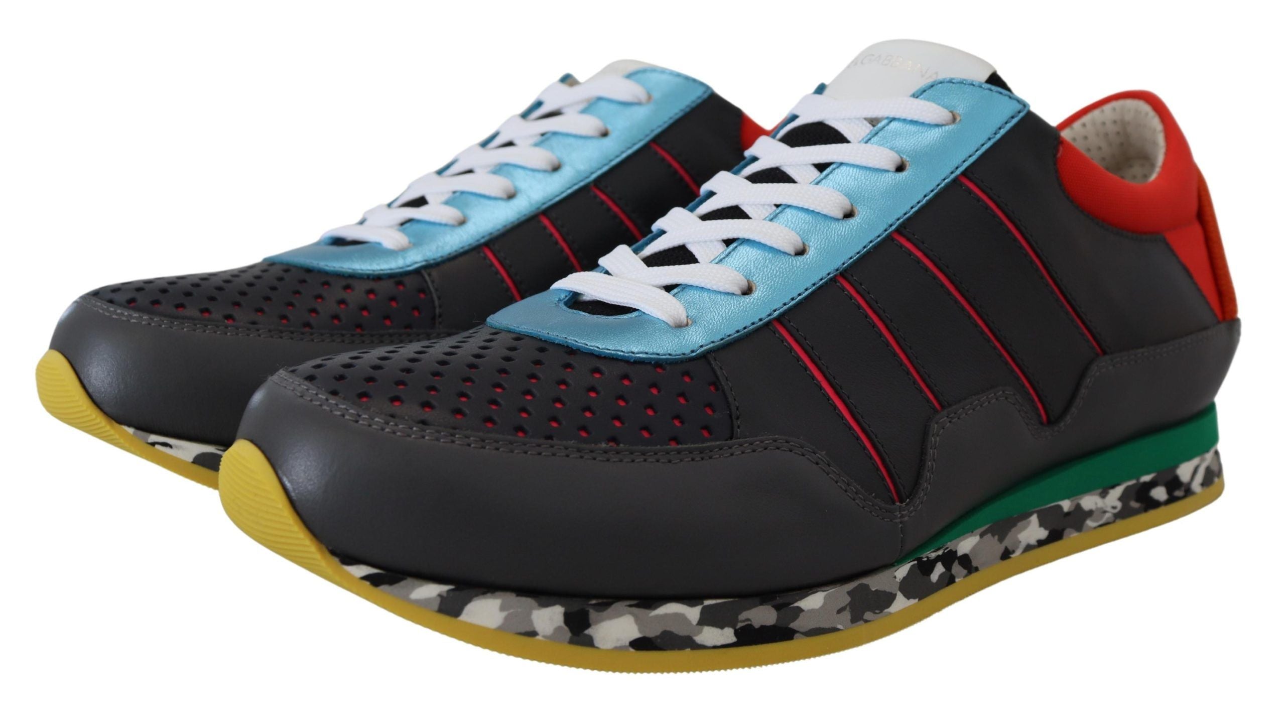 Dolce &amp; Gabbana Mehrfarbige Low-Top-Sneaker aus Ledermischung