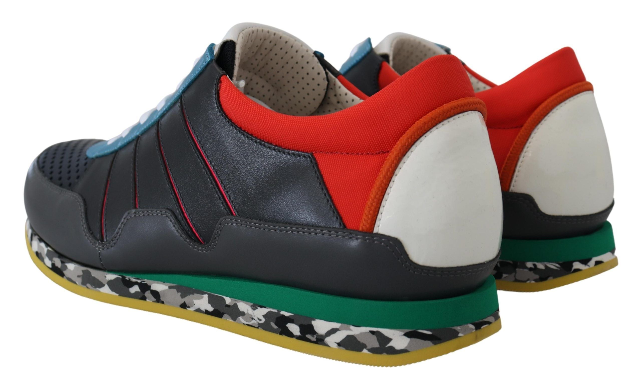 Dolce &amp; Gabbana Mehrfarbige Low-Top-Sneaker aus Ledermischung