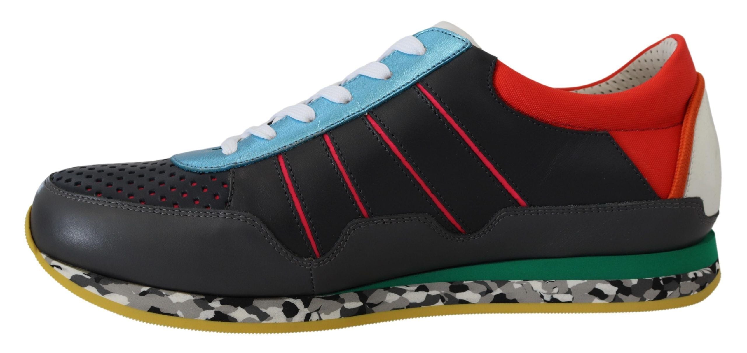 Dolce &amp; Gabbana Mehrfarbige Low-Top-Sneaker aus Ledermischung