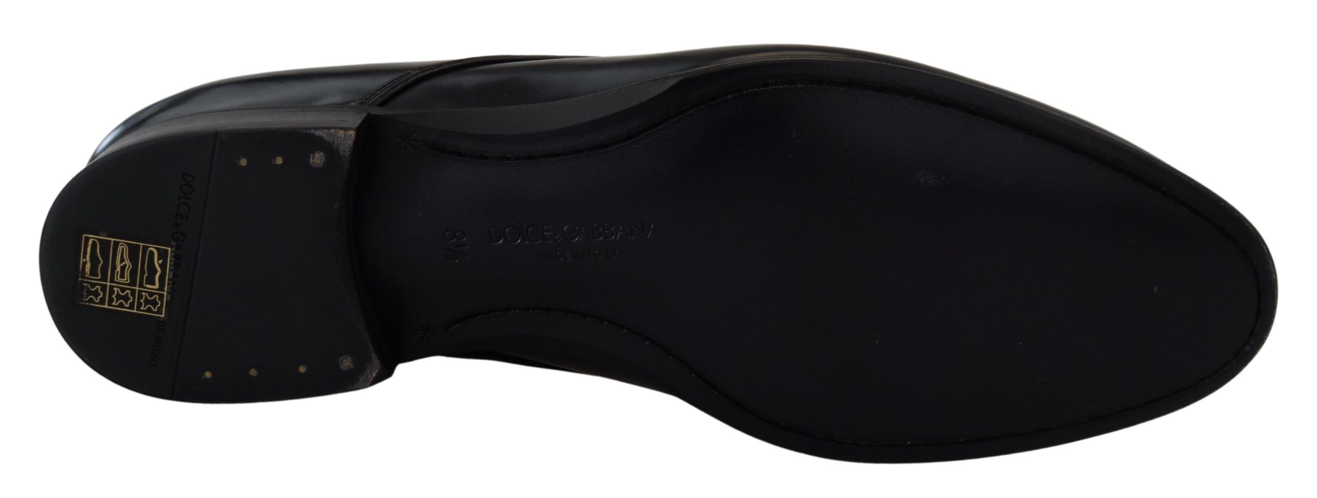 Dolce &amp; Gabbana Elegante Derby-Schuhe aus schwarzem Leder