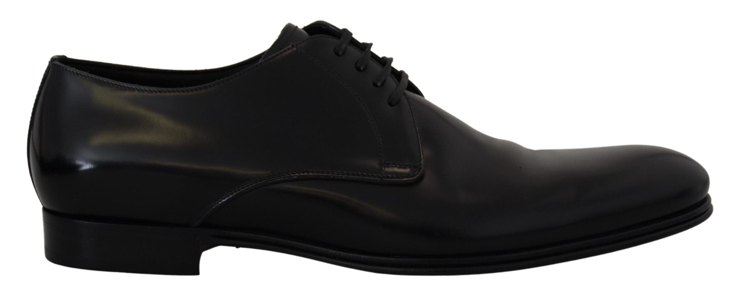 Dolce &amp; Gabbana Elegante Derby-Schuhe aus schwarzem Leder