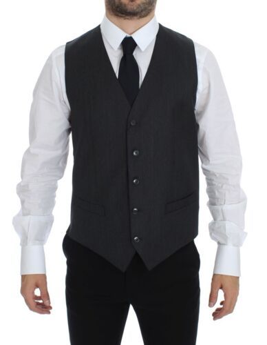 Dolce &amp; Gabbana Elegante, graue Weste aus Wolle