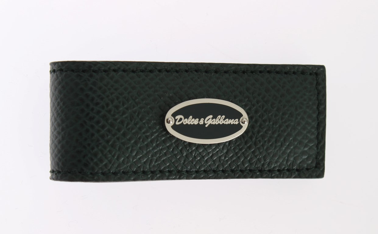 Clemă elegantă din piele verde Dolce &amp; Gabbana pentru bani