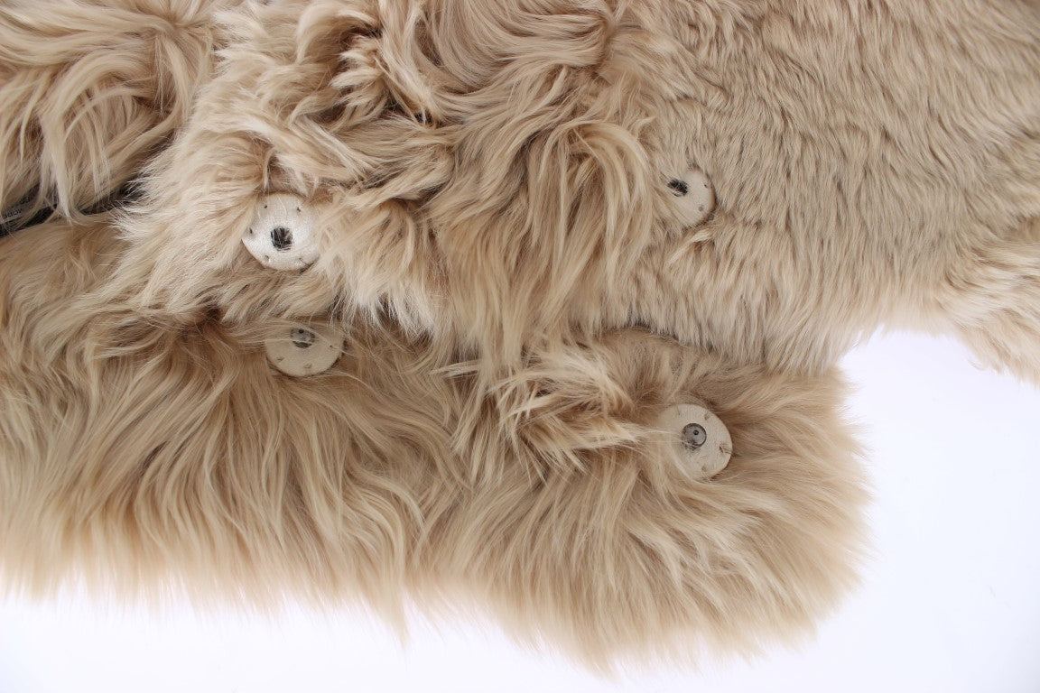Dolce &amp; Gabbana - Șal elegant pentru umeri din blană de alpaca, bej