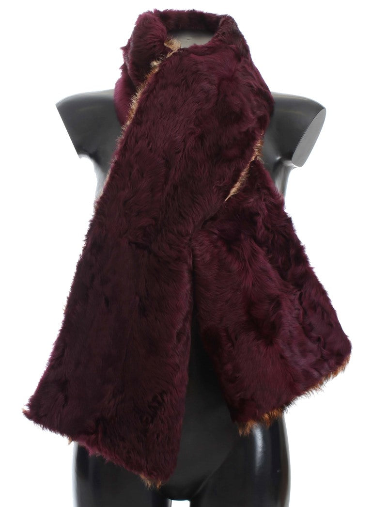 Dolce &amp; Gabbana – Exquisiter Schal aus Lammfell mit Leopardenmuster