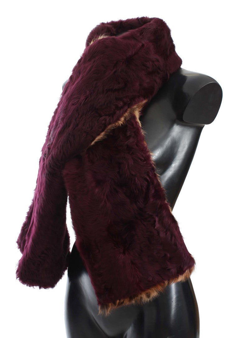 Dolce &amp; Gabbana – Exquisiter Schal aus Lammfell mit Leopardenmuster