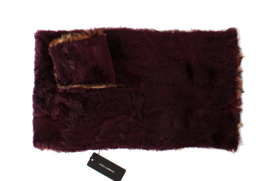 Dolce &amp; Gabbana – Exquisiter Schal aus Lammfell mit Leopardenmuster