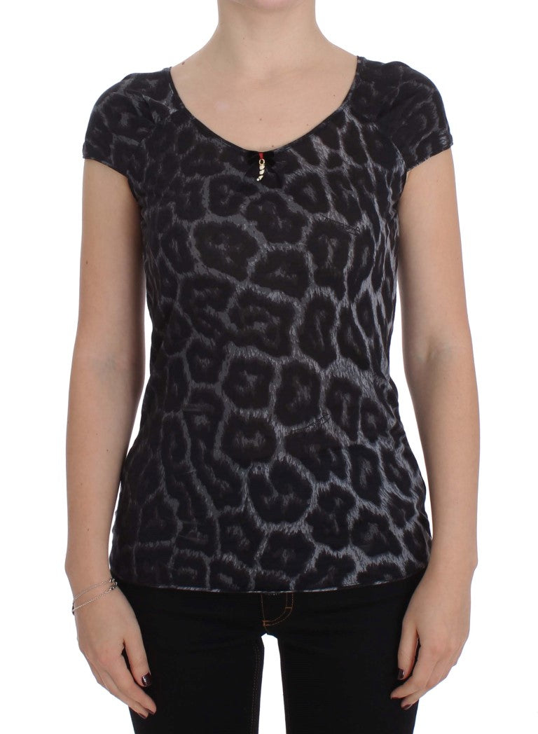 Top elegant cu imprimeu leopard și imprimeu modal de la Cavalli