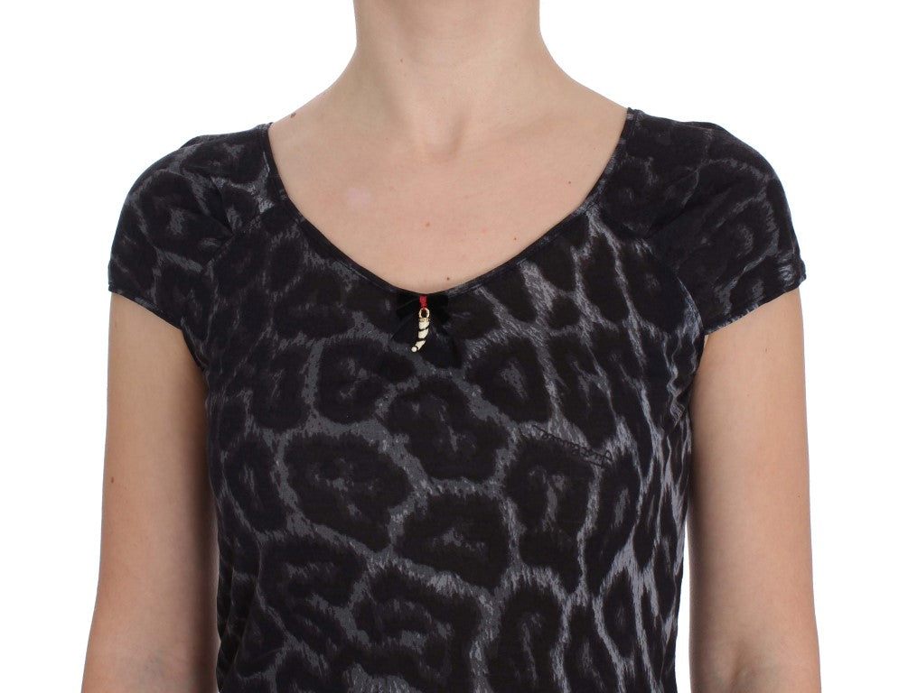 Top elegant cu imprimeu leopard și imprimeu modal de la Cavalli