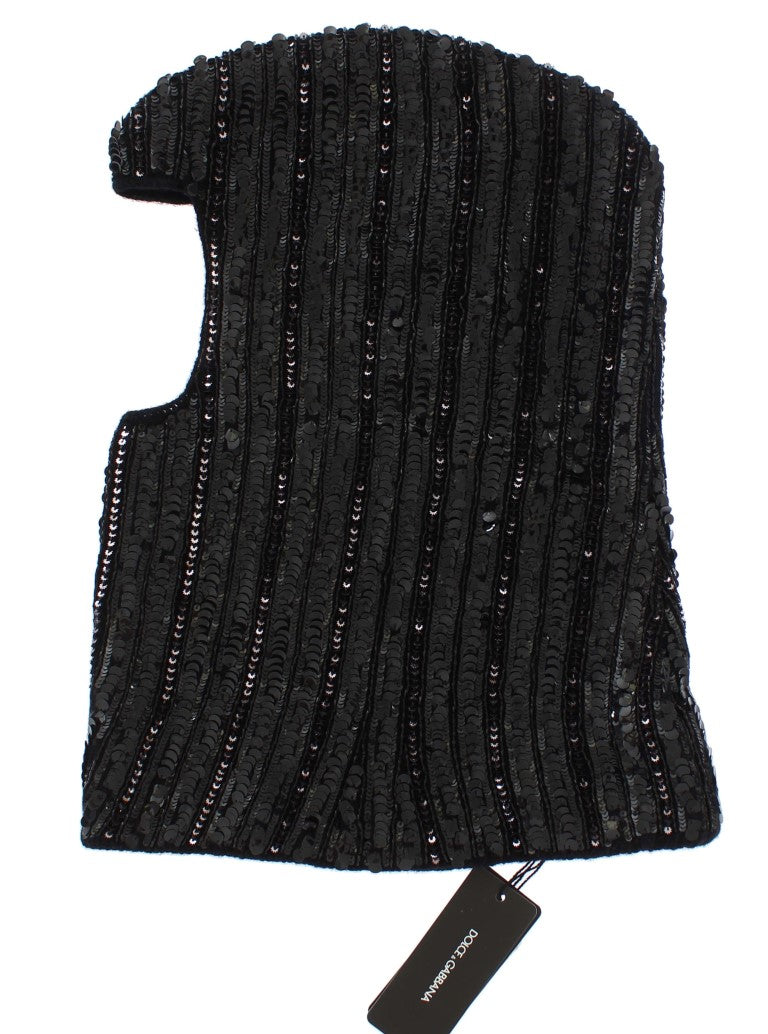 Dolce &amp; Gabbana Eșarfă elegantă cu glugă și paiete negre