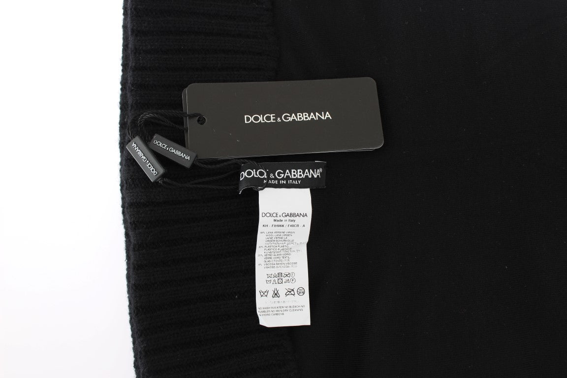 Dolce &amp; Gabbana Eșarfă elegantă cu glugă și paiete negre