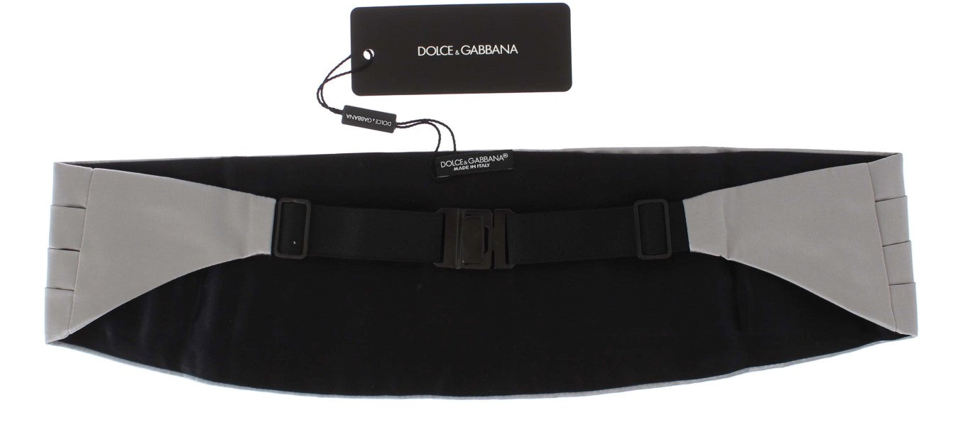 Dolce &amp; Gabbana Eleganter silberner Seidenkummerbund