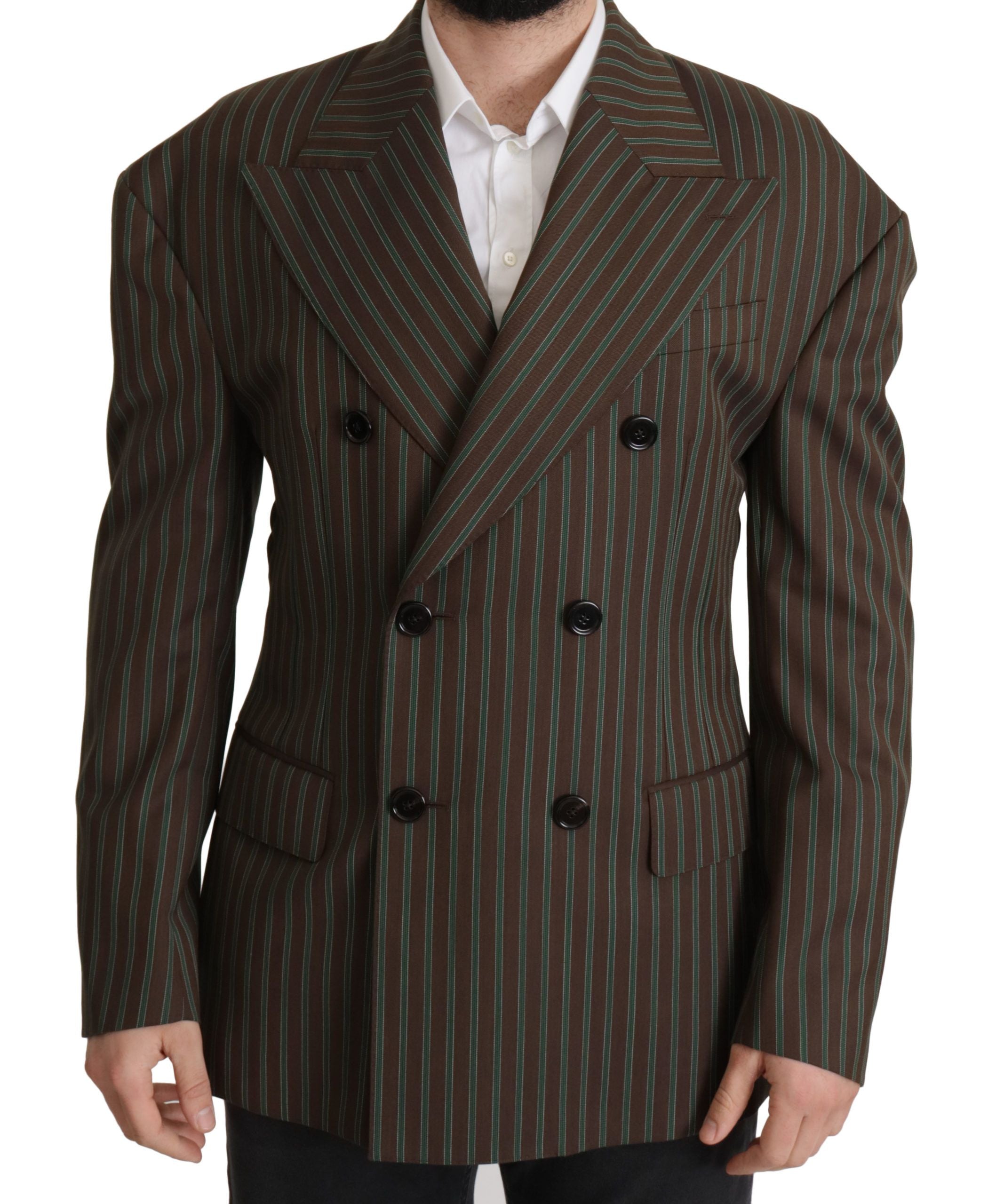 Dolce &amp; Gabbana – Mehrfarbig gestreifter Zweireiher-Blazer
