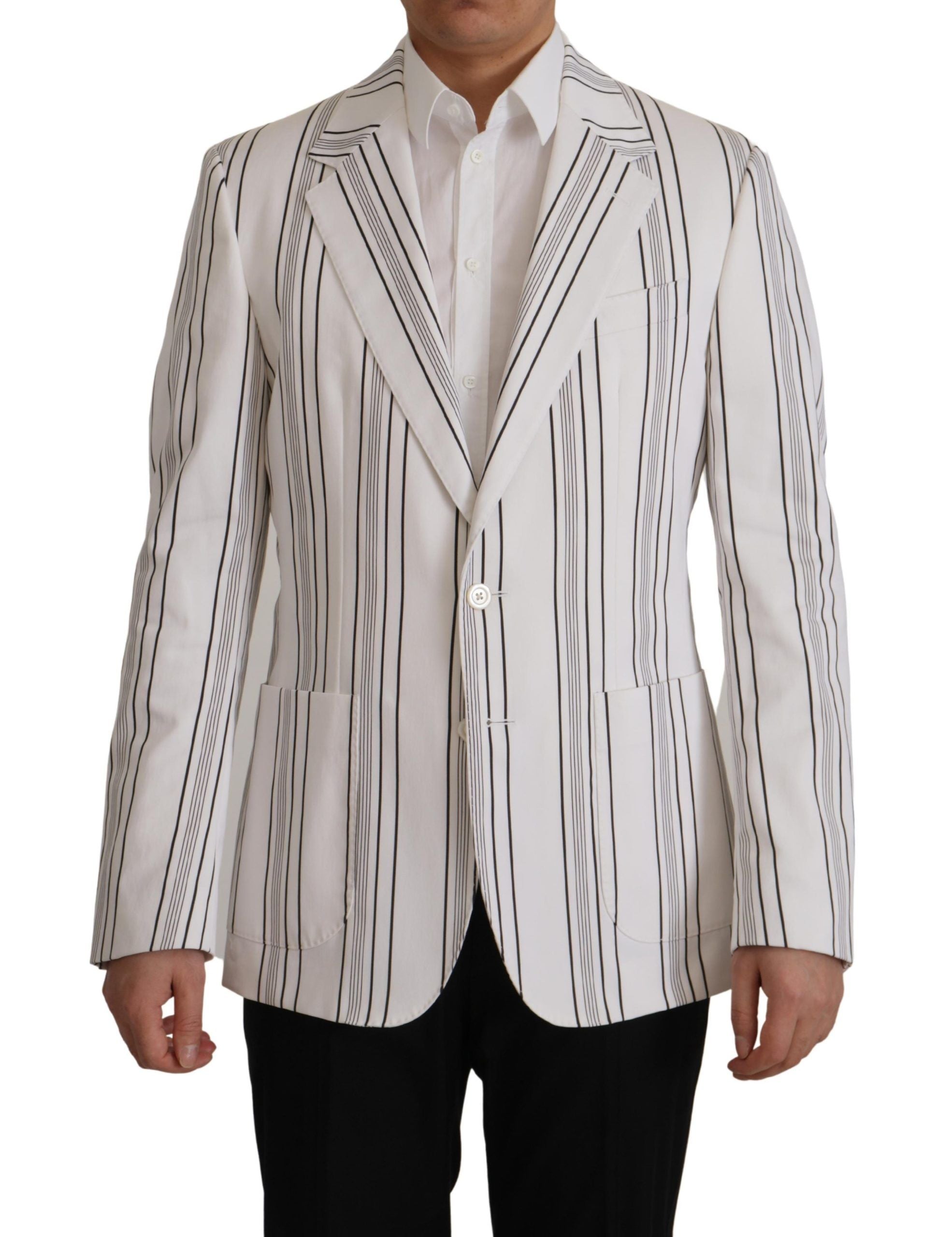 Dolce &amp; Gabbana Eleganter gestreifter Blazer aus Baumwollmischung