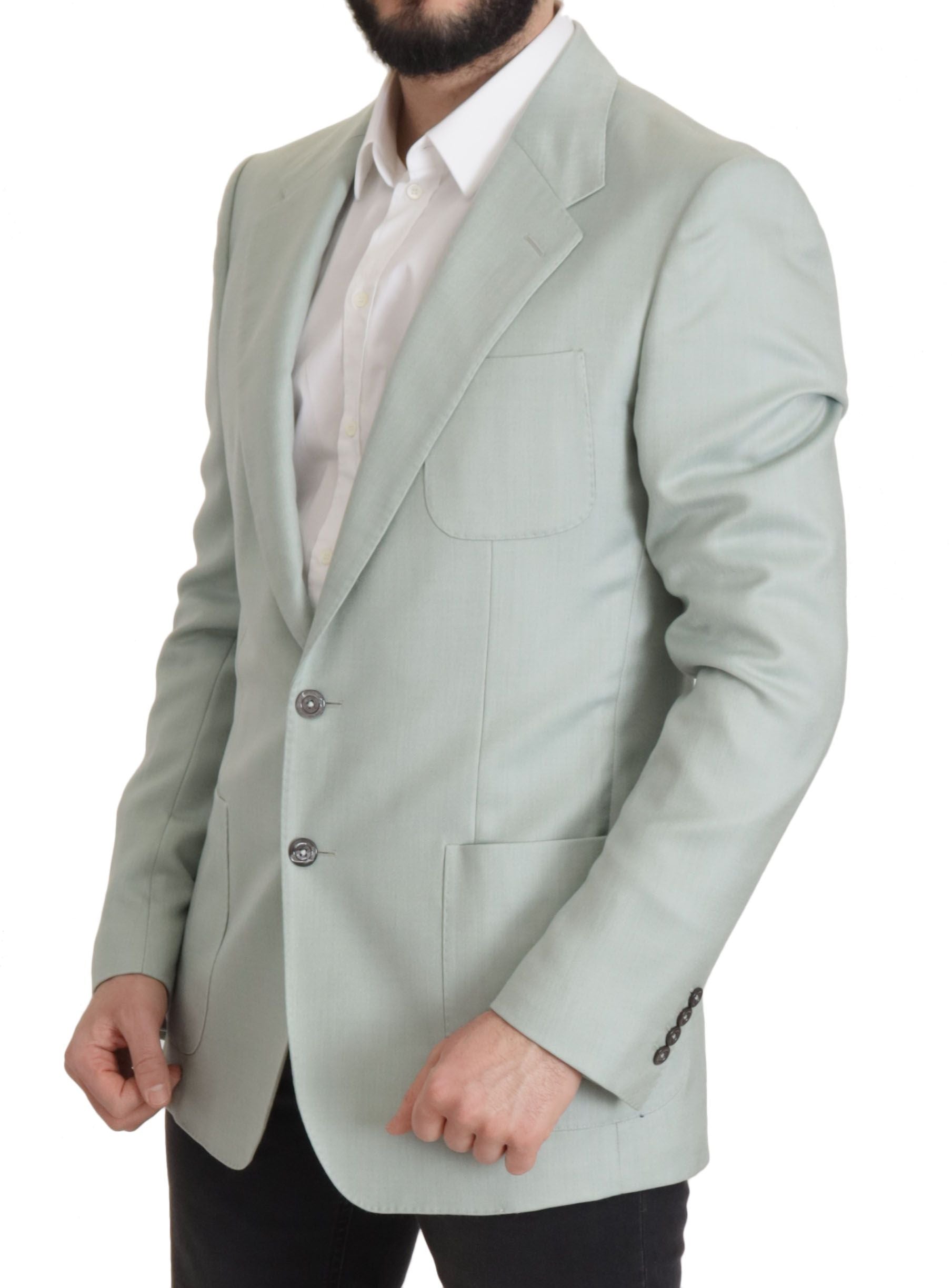 Dolce &amp; Gabbana Eleganter mintgrüner Blazer aus Seide und Kaschmir