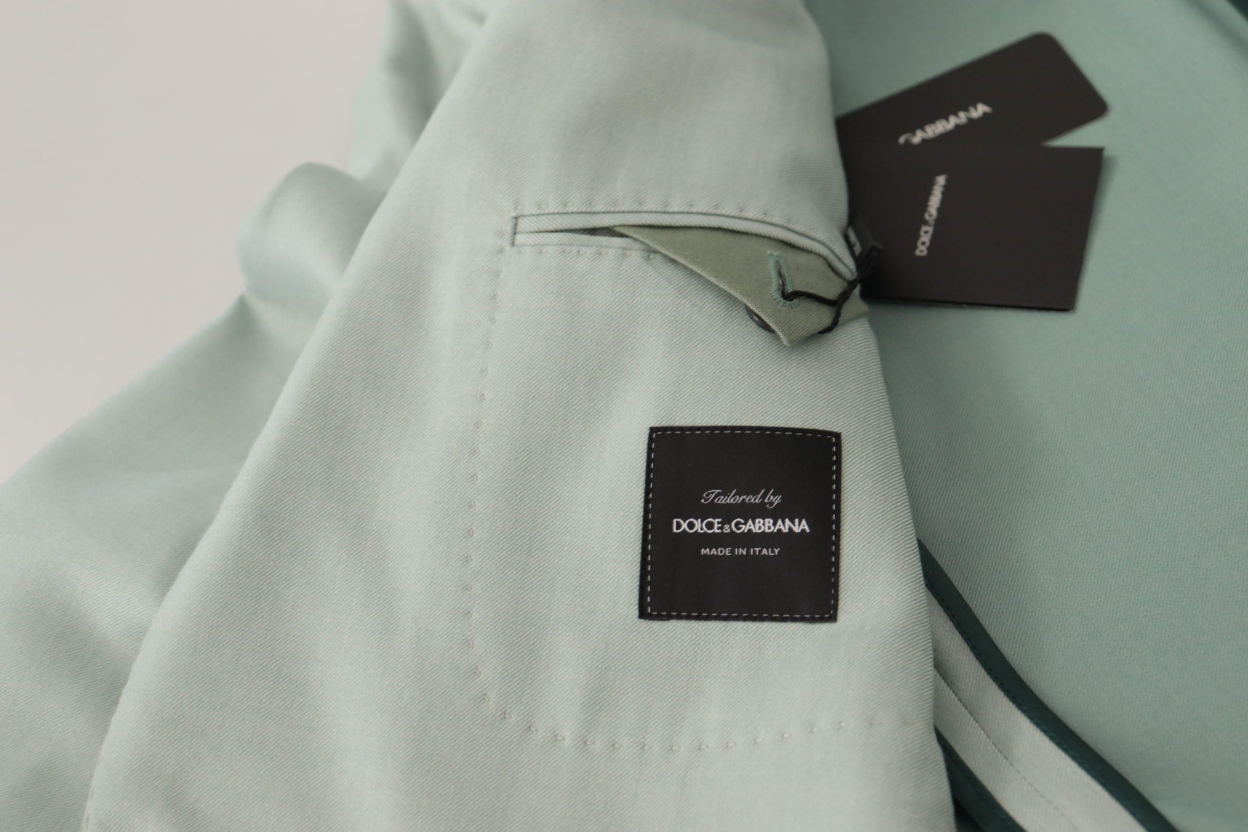 Dolce &amp; Gabbana Eleganter mintgrüner Blazer aus Seide und Kaschmir