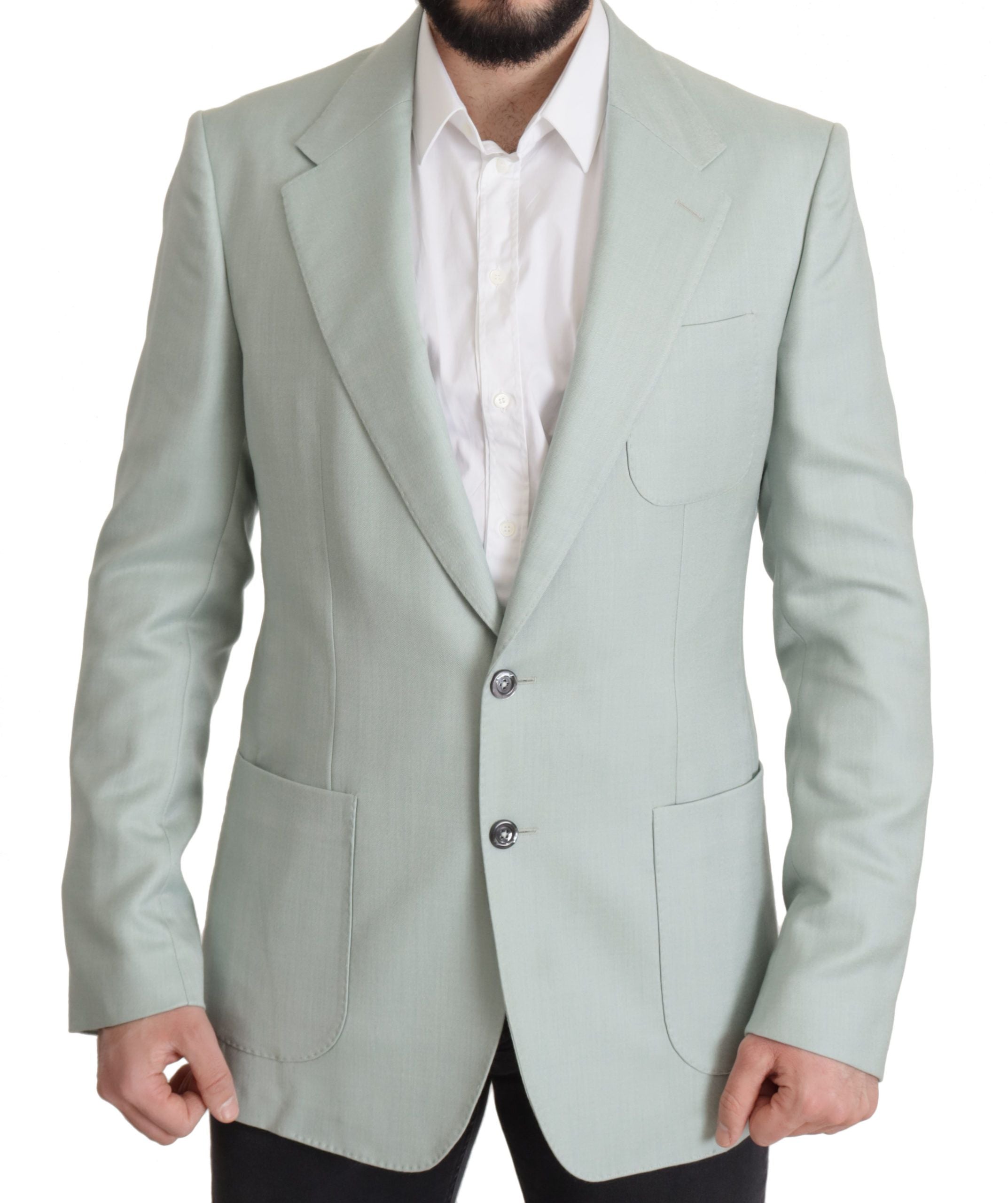 Dolce &amp; Gabbana Eleganter mintgrüner Blazer aus Seide und Kaschmir