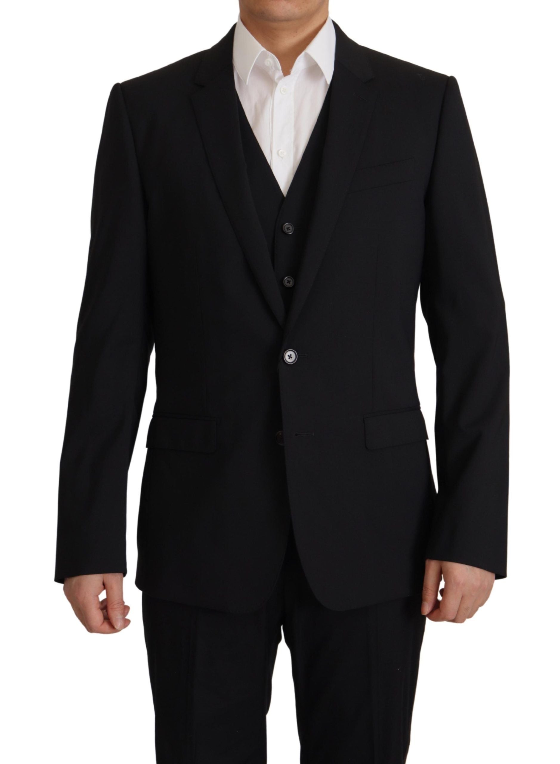 Elegantes Ensemble aus schwarzem Martini-Blazer und Weste von Dolce &amp; Gabbana