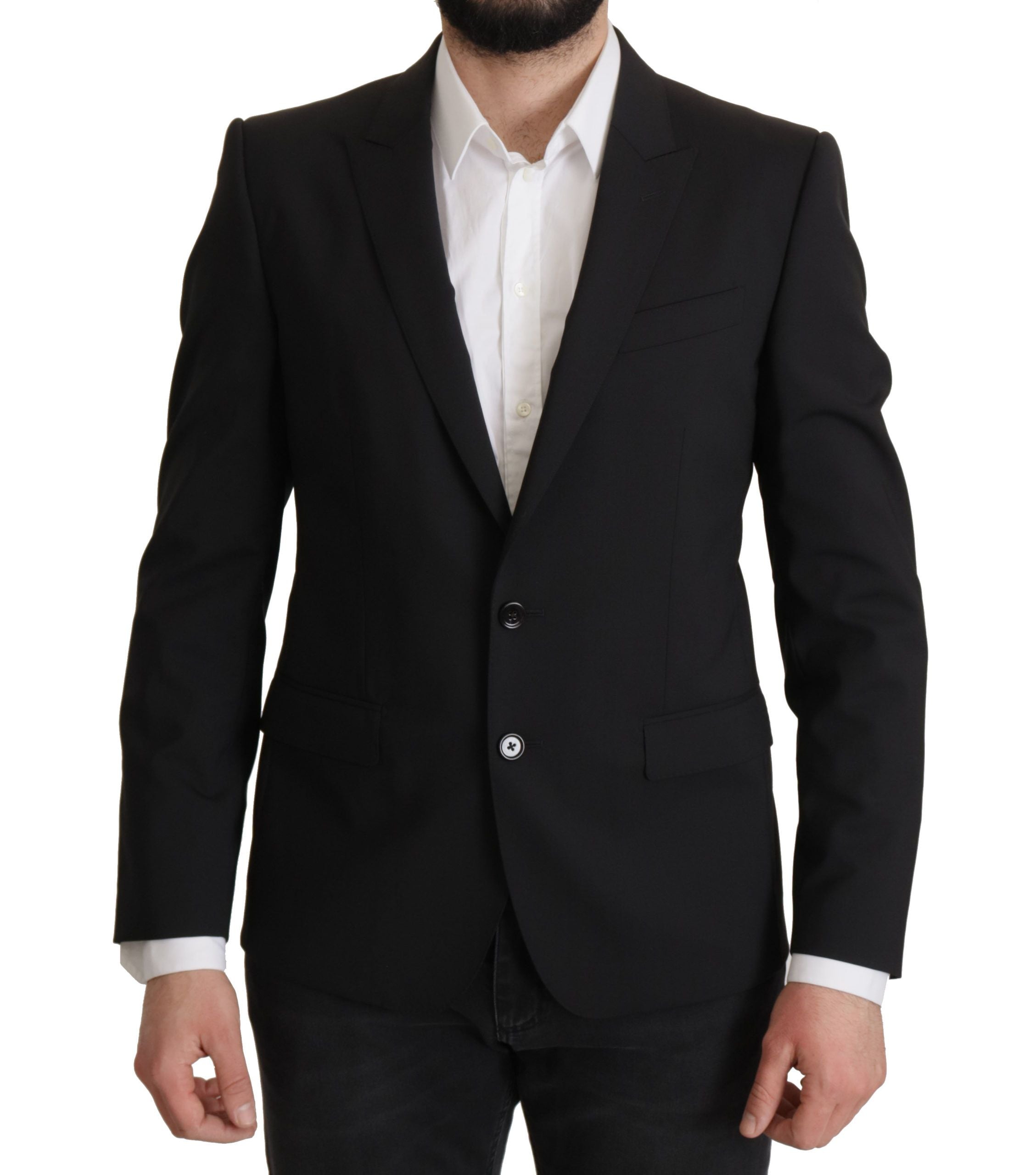 Dolce &amp; Gabbana – Elegante, schmal geschnittene schwarze Blazerjacke