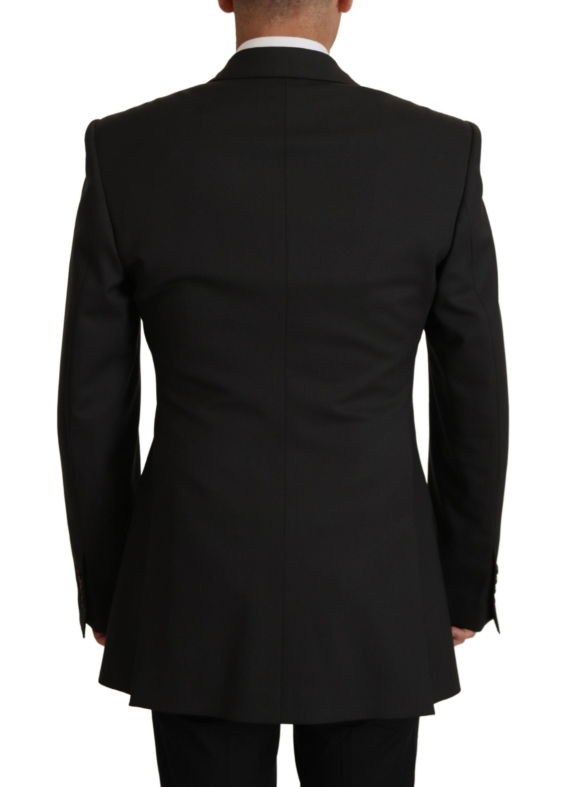 Dolce &amp; Gabbana Elegante, schmale Blazerjacke aus schwarzer Wolle