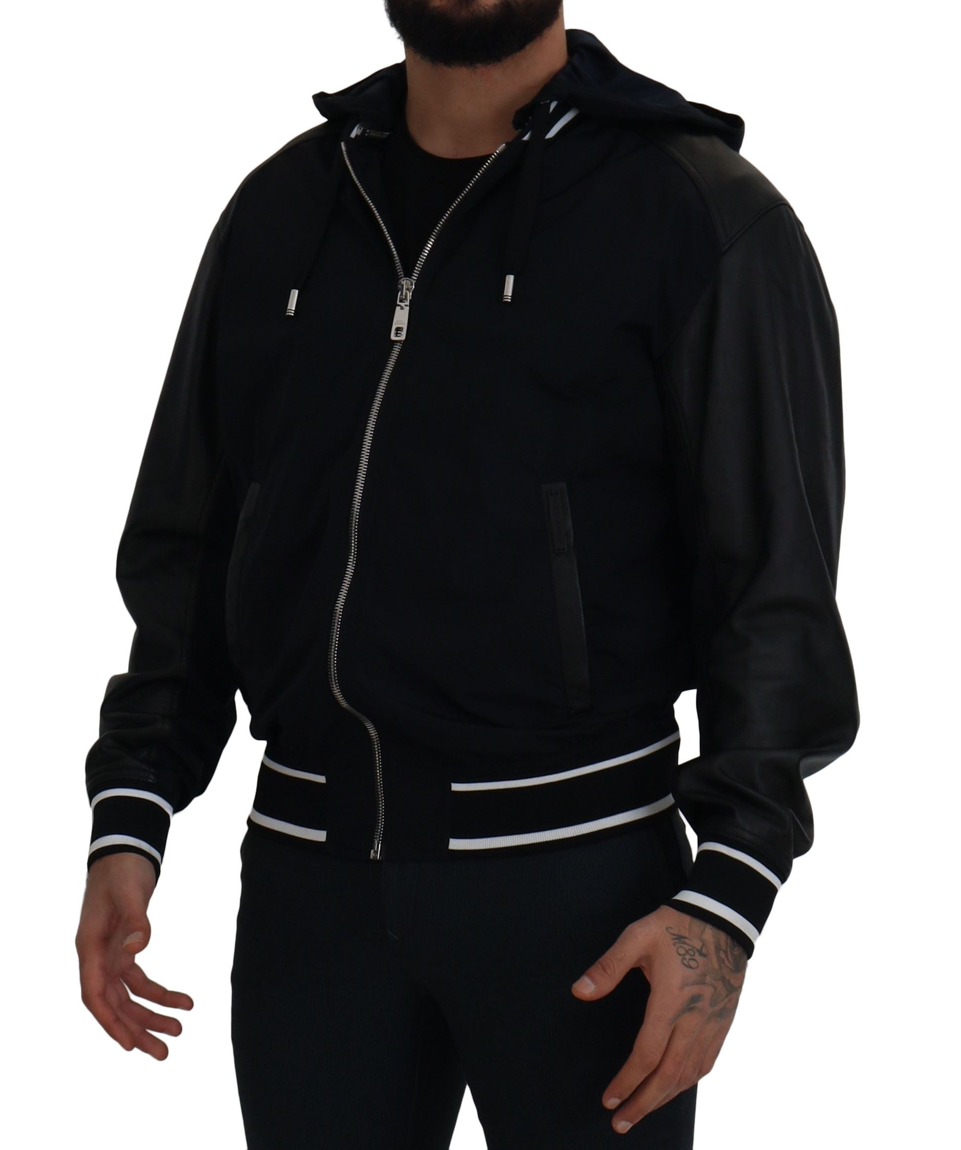 Dolce &amp; Gabbana Elegante schwarze Bomber-Blousonjacke