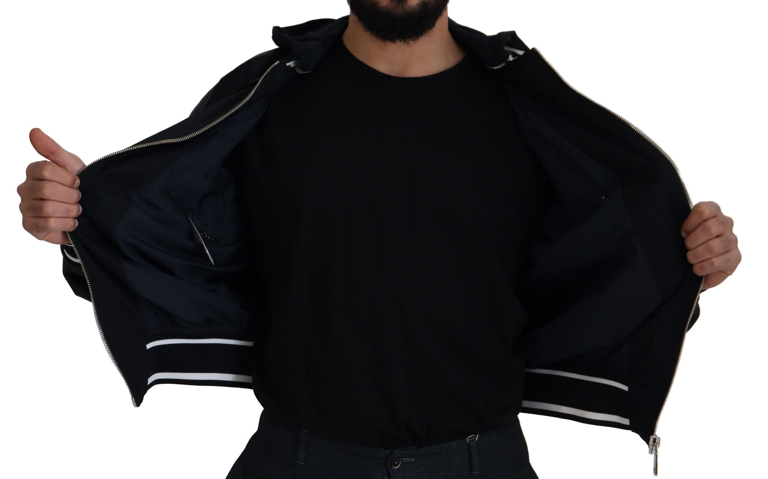 Dolce &amp; Gabbana Elegante schwarze Bomber-Blousonjacke
